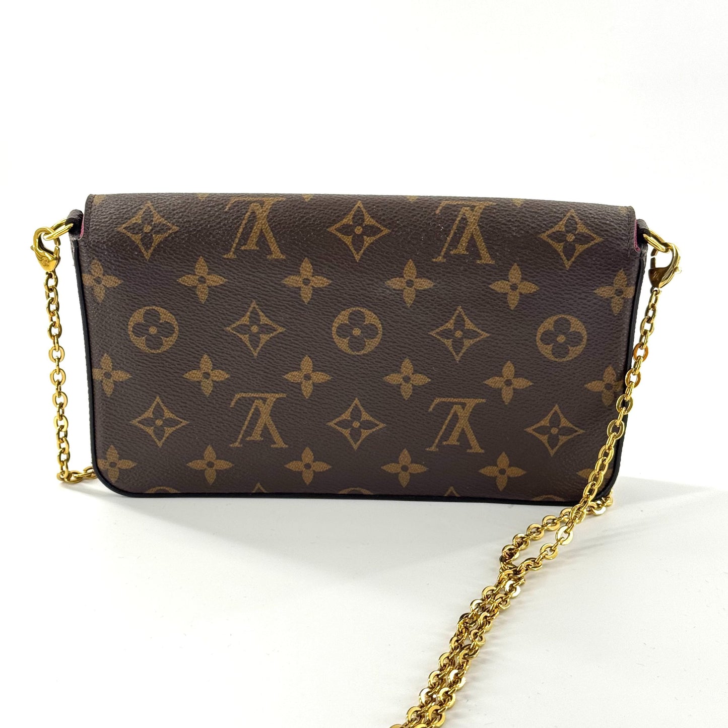 Louis Vuitton - Pochette Félicie - Monogram coated canvas with leather trim and interior lining - Brown with Fuchsia interior - (Small)