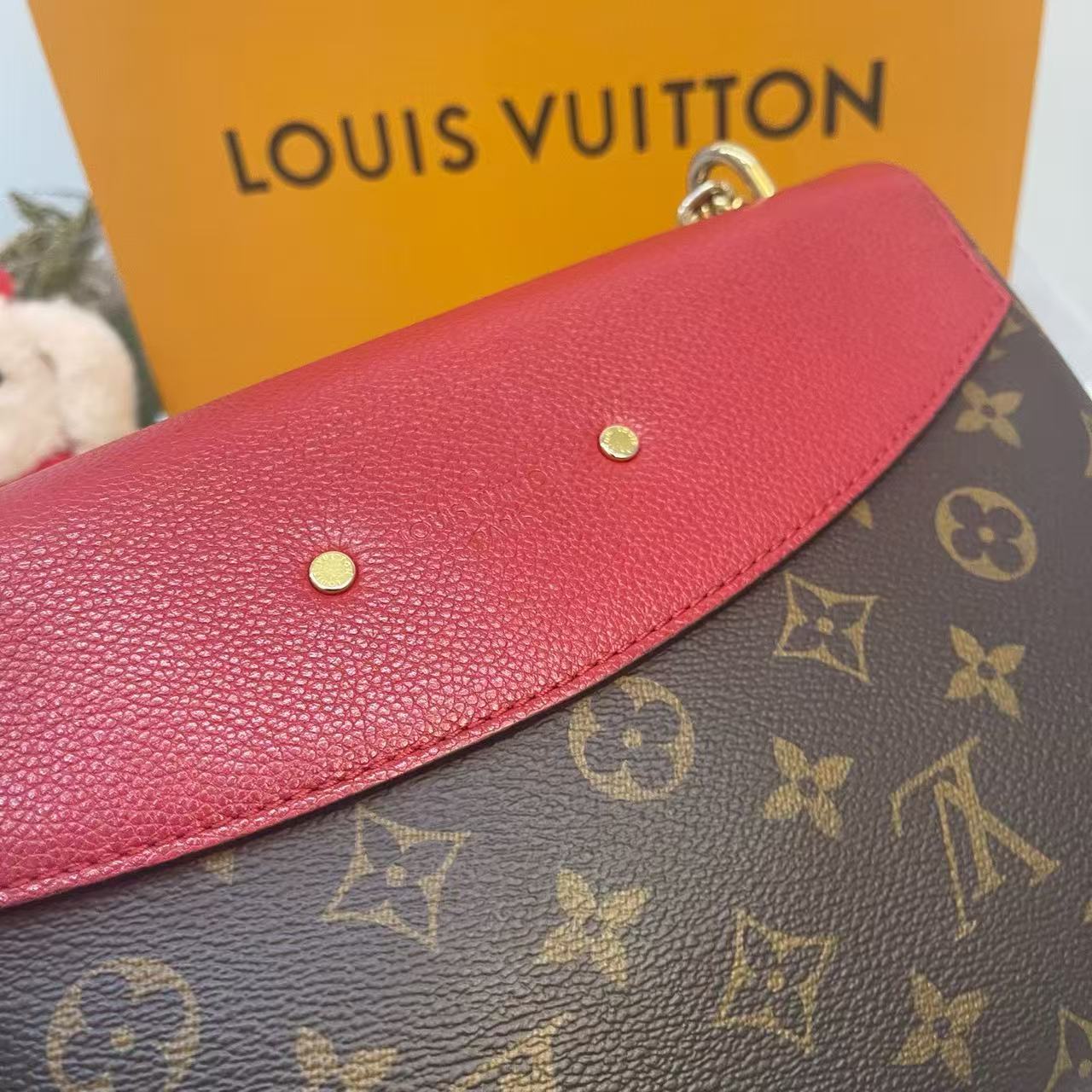 Louis Vuitton - Pochette Métis - Monogram canvas and grain leather - Brown, Red - (medium)