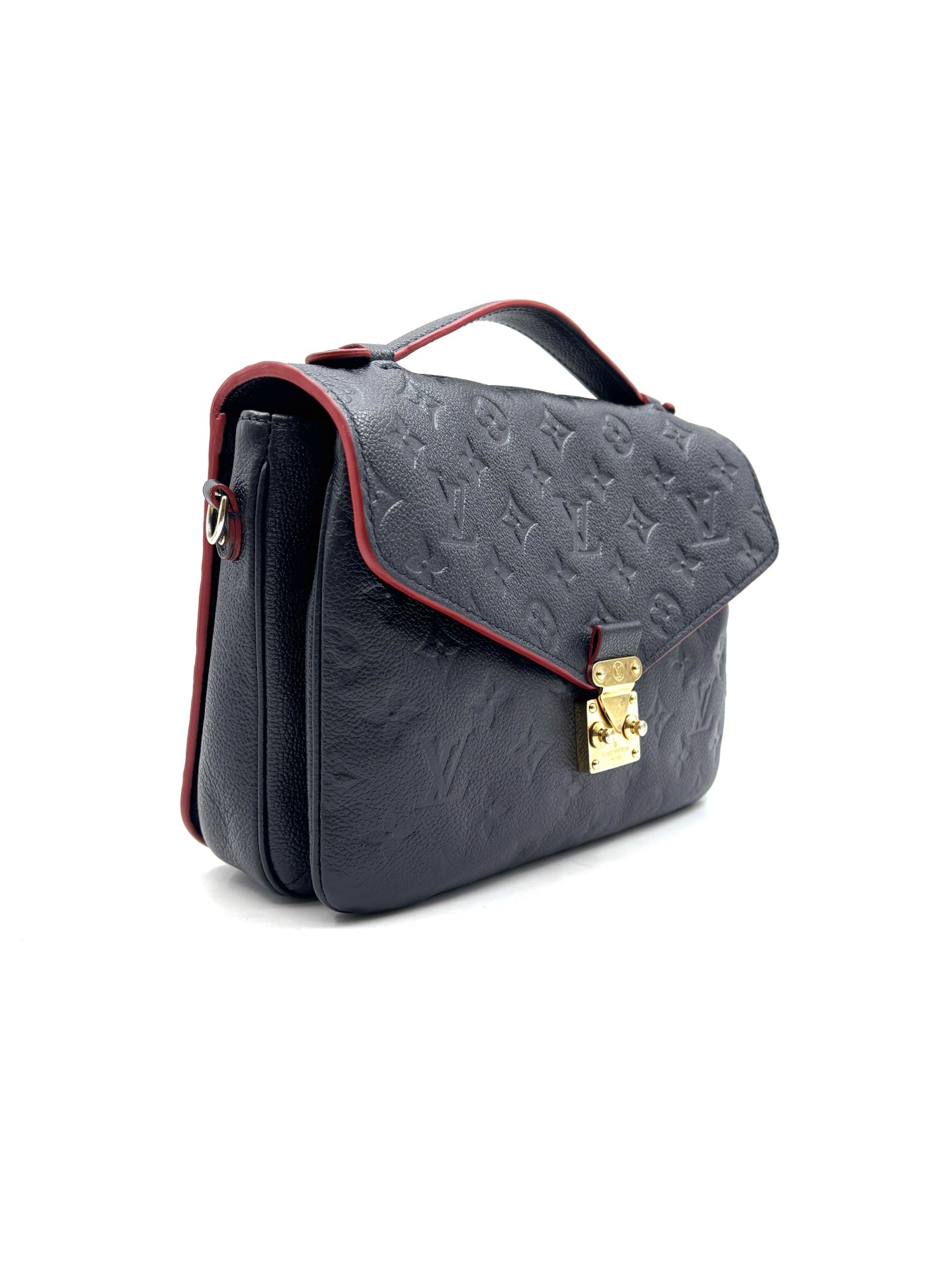 Louis Vuitton - Pochette Metis - Monogram Empreinte Leather - Deep Sea Blue with Red - (small)