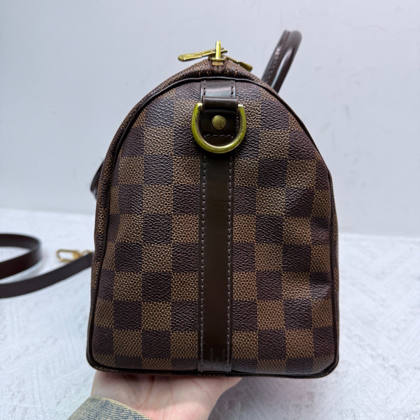 Louis Vuitton - Speedy Bandouliere 25 - Damier Ebene coated canvas with leather trim - Brown - (small)