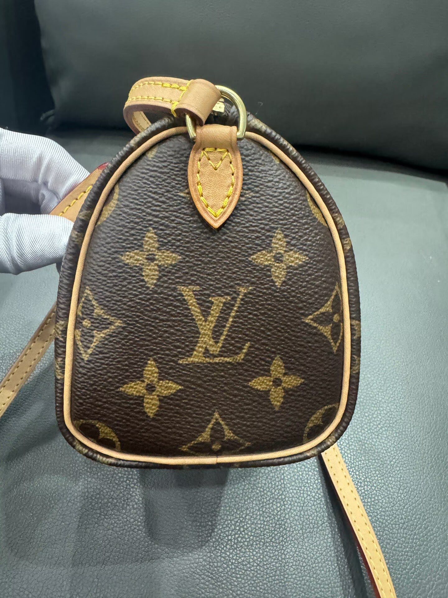 Louis Vuitton - Speedy Nano - Monogram coated canvas with Vachetta leather trim - Brown with Natural Vachetta and Gold-Tone Hardware - (mini)