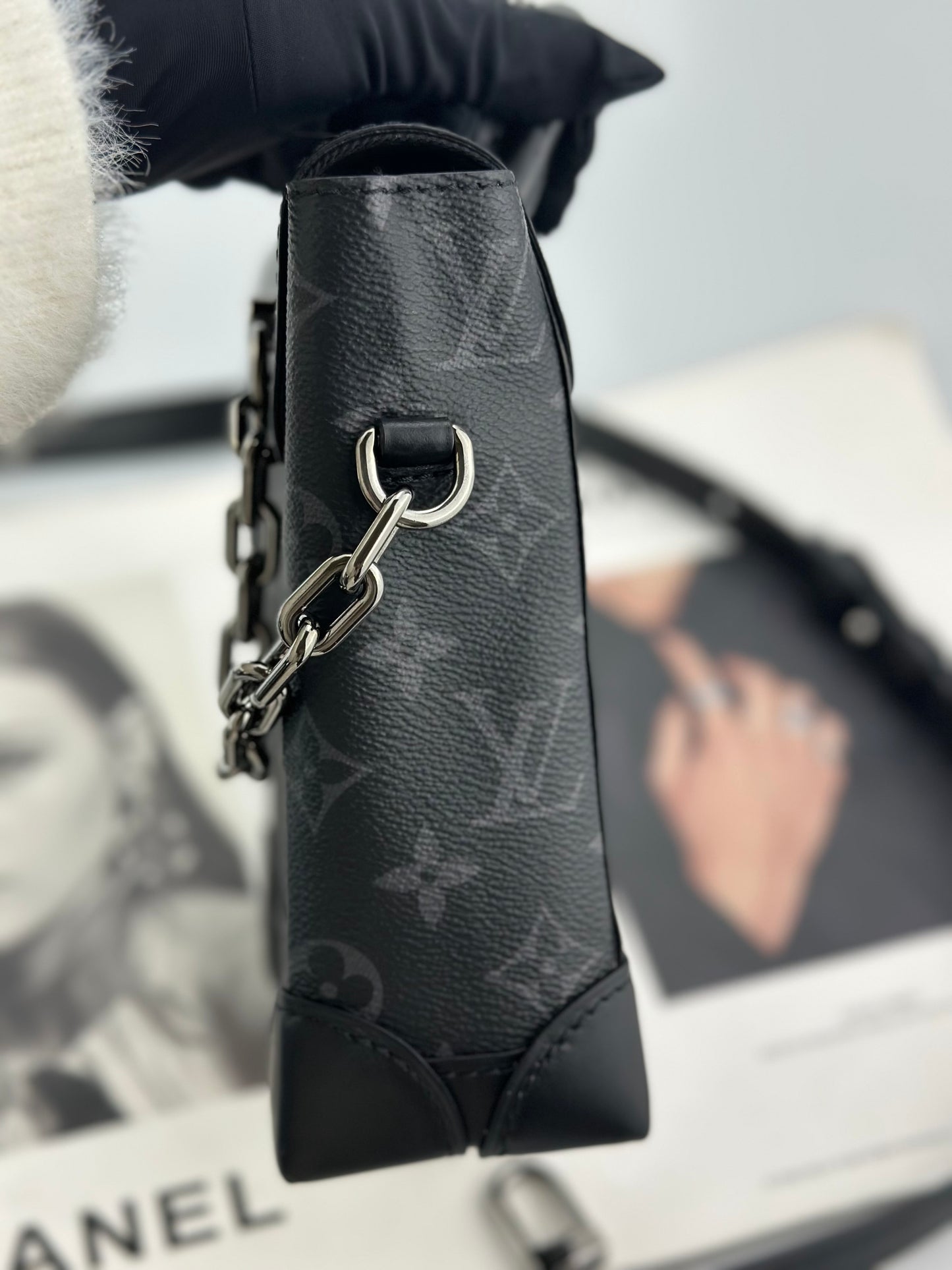 Louis Vuitton - Steamer Nano - Monogram Eclipse coated canvas with leather trim - Black - (mini)