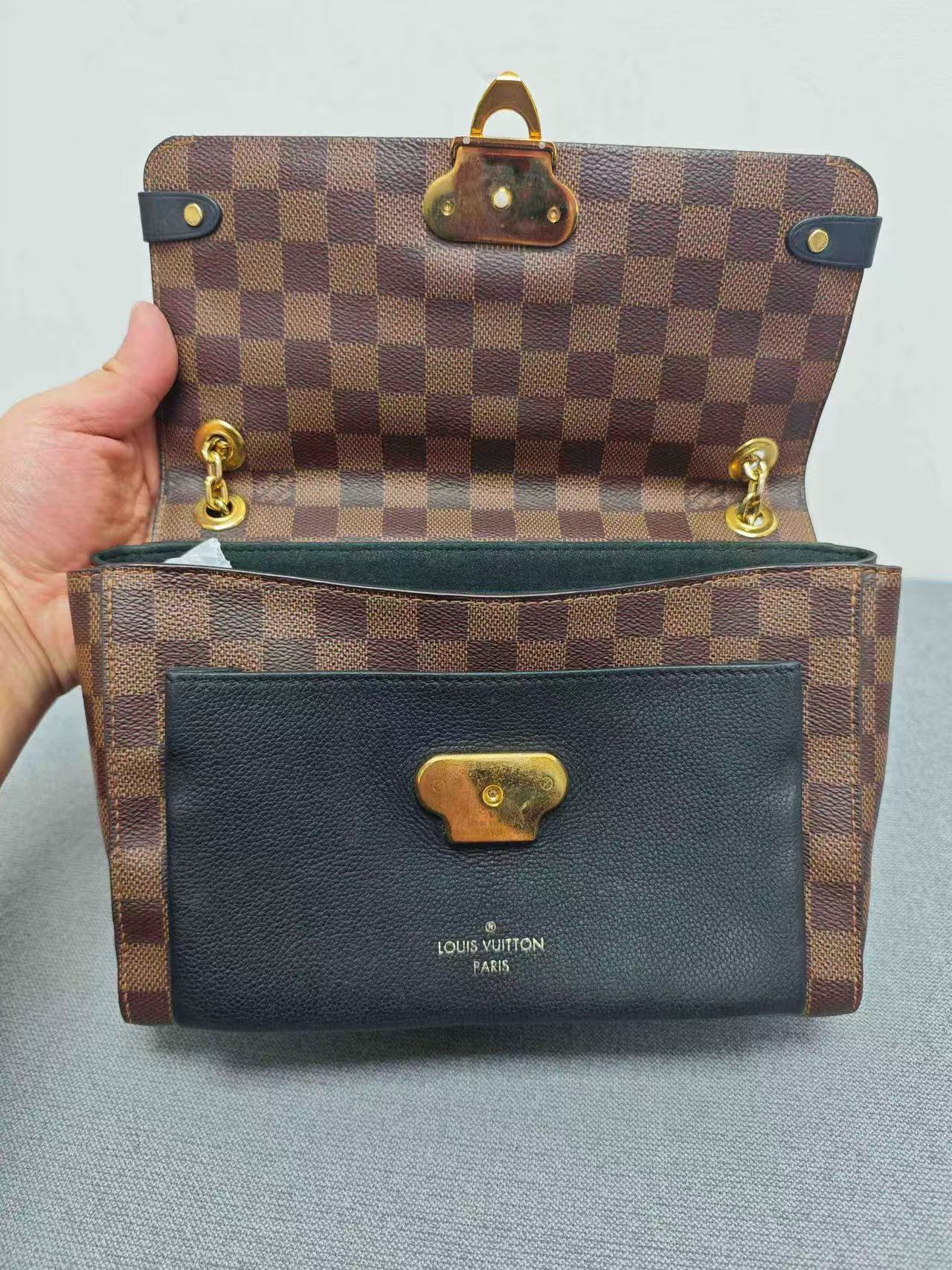Louis Vuitton - Vavin Medium - Damier Ebene coated canvas and grained leather - Brown and Black with Gold-Tone Hardware - (Medium)