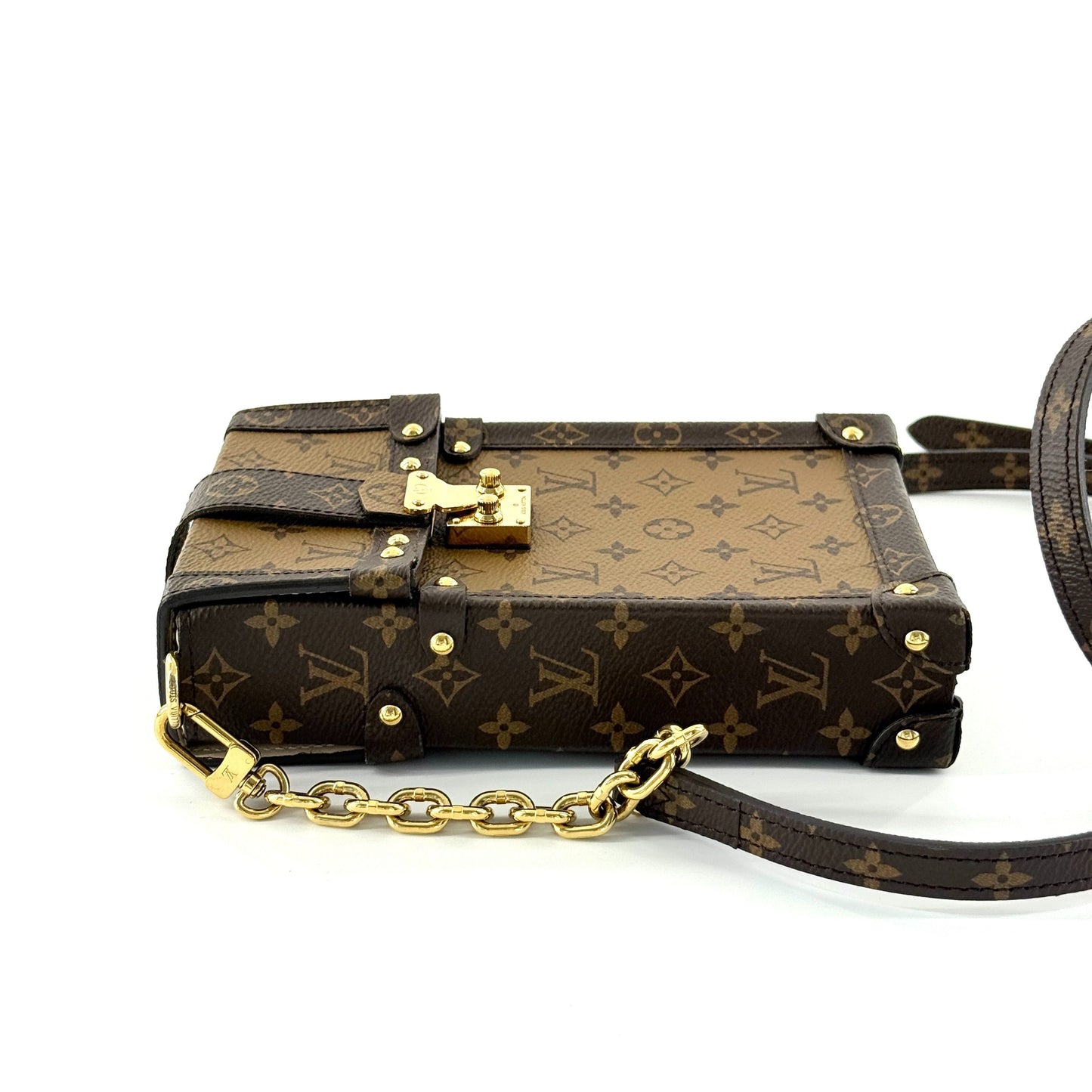 Louis Vuitton - Vertical Trunk Phone Holder - Monogram coated canvas with leather trim - Brown - (mini)