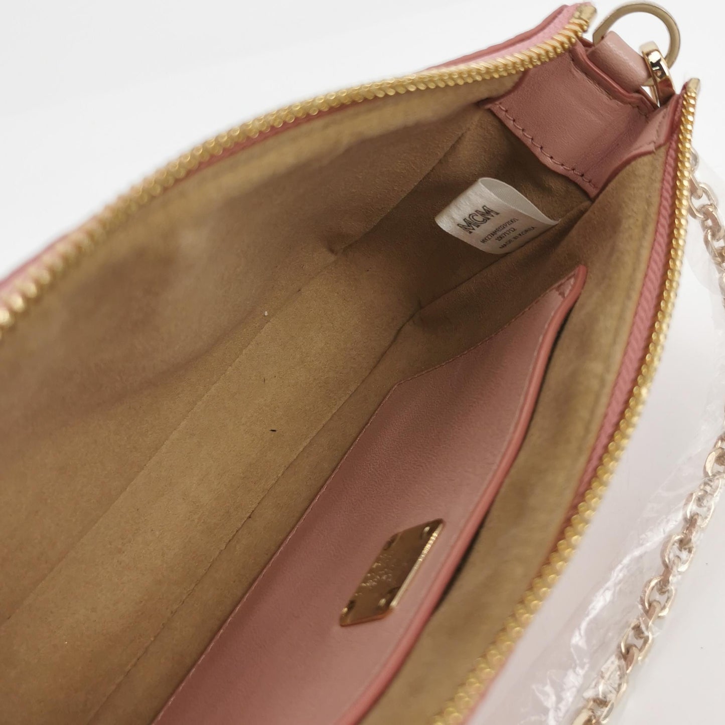 MCM - Visetos Mini Pochette - Coated canvas with leather trim - Pink - (mini)