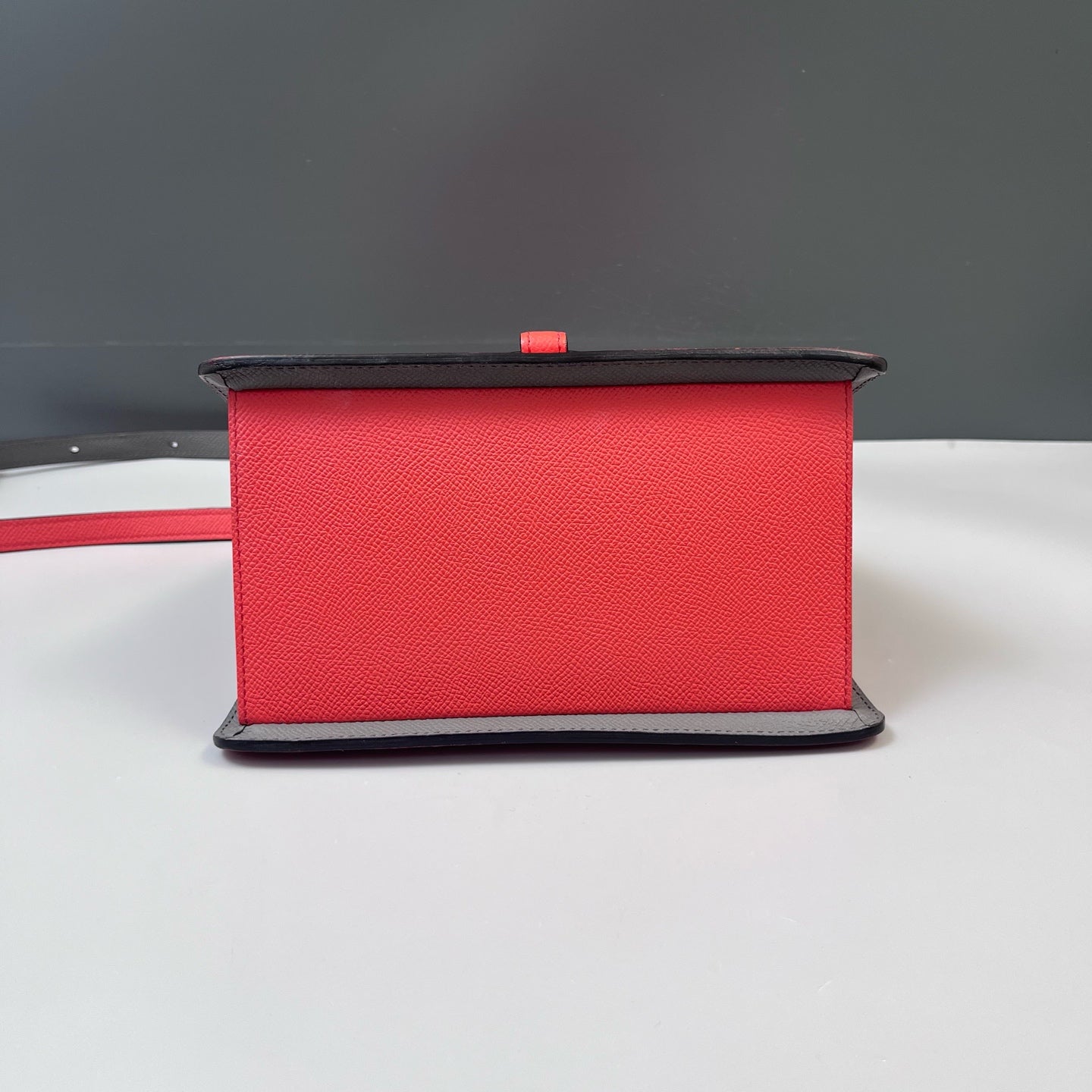 Moynat - Madeleine - Grained leather - Coral Red with Grey Accents - (small)