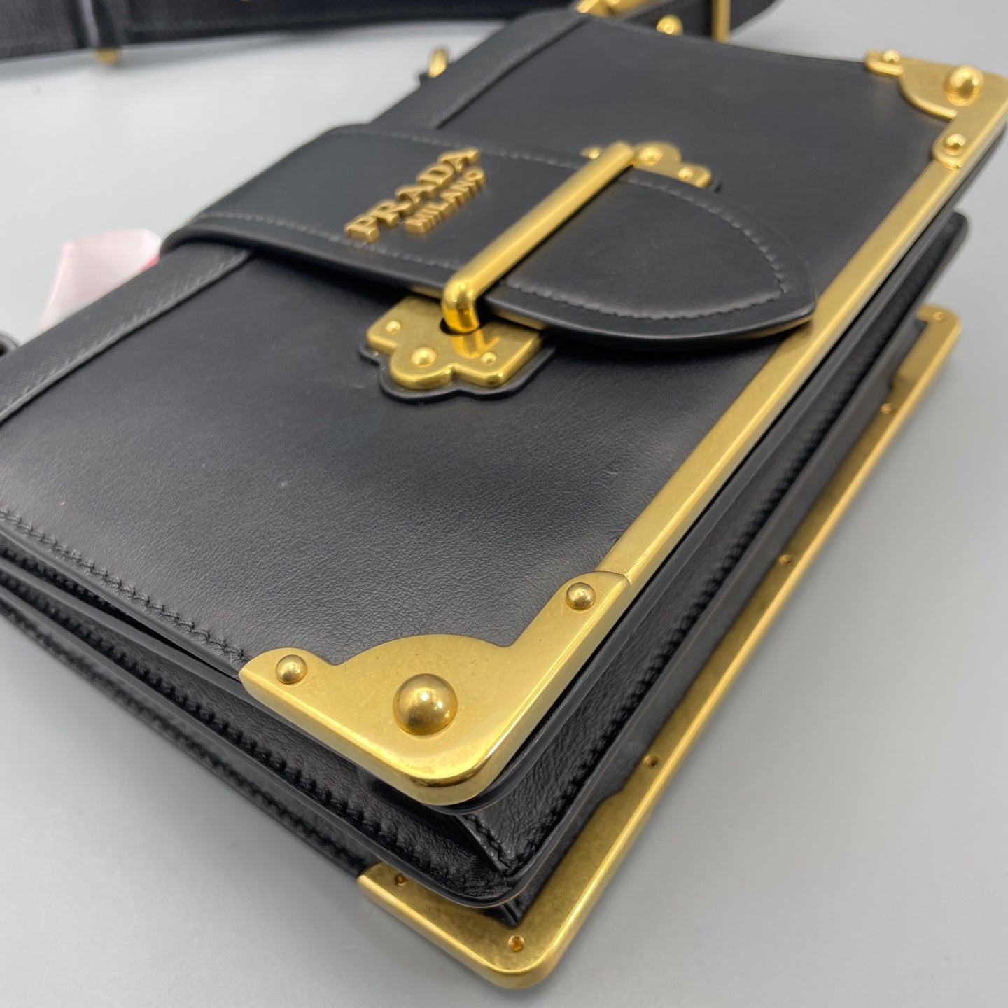 Prada - Cahier Bag - Leather - Black - (Small)