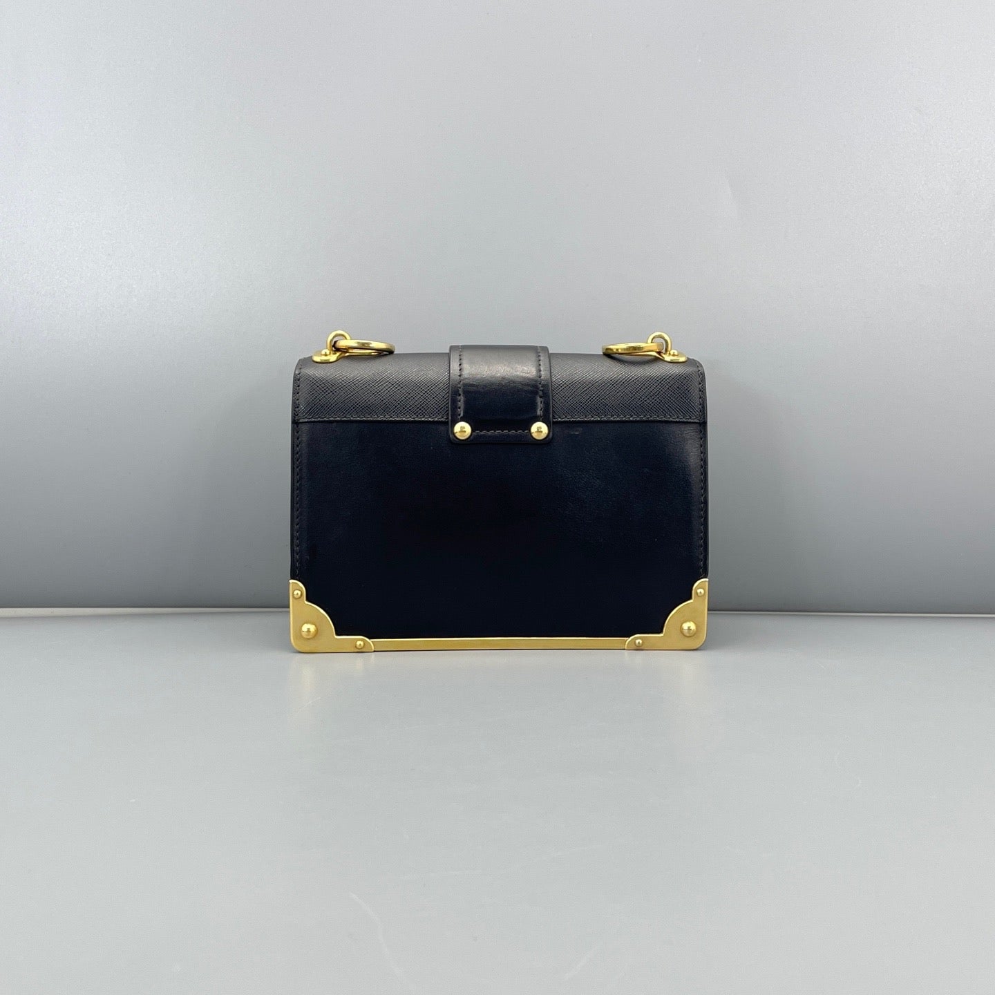 Prada - Cahier - Saffiano and smooth calf leather - Black with Gold-Tone Hardware - (Small)