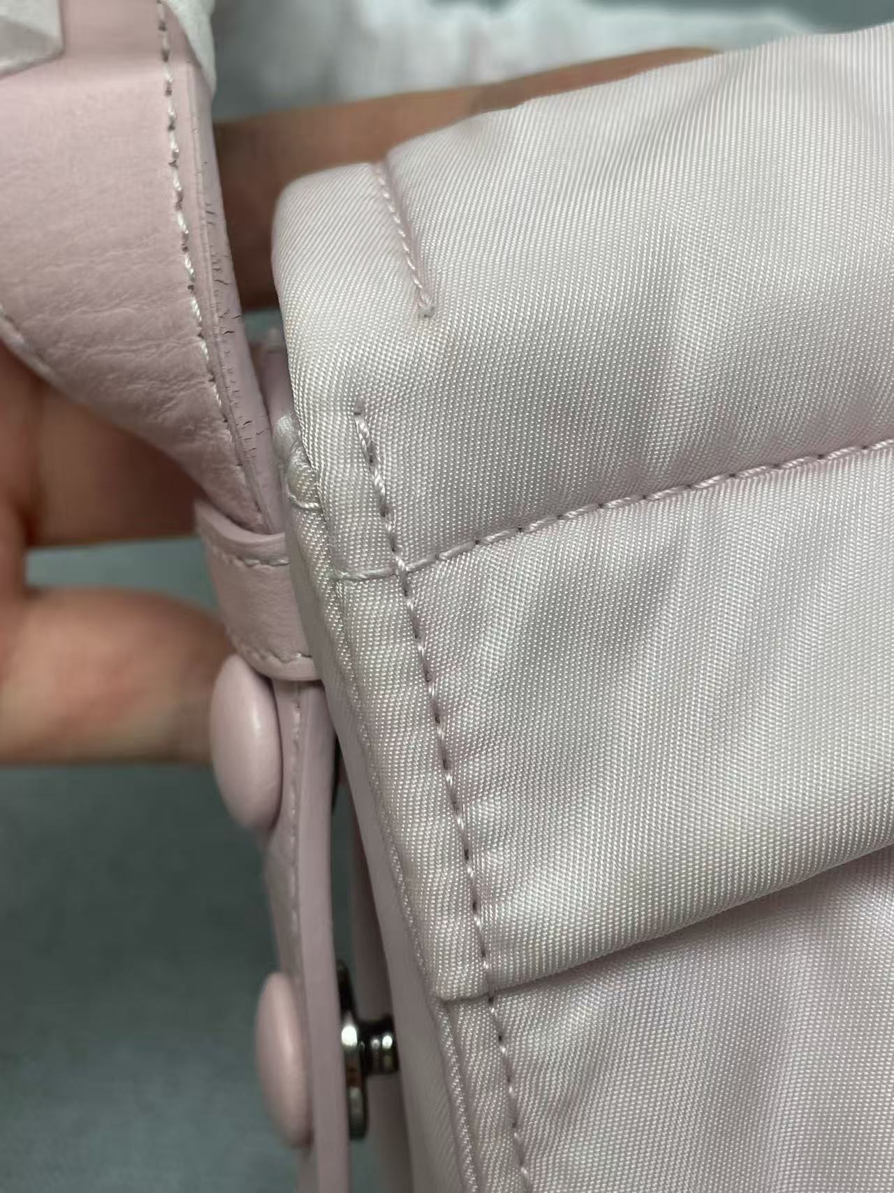 Prada - Cini - Nylon with leather trim - Pink - (small)