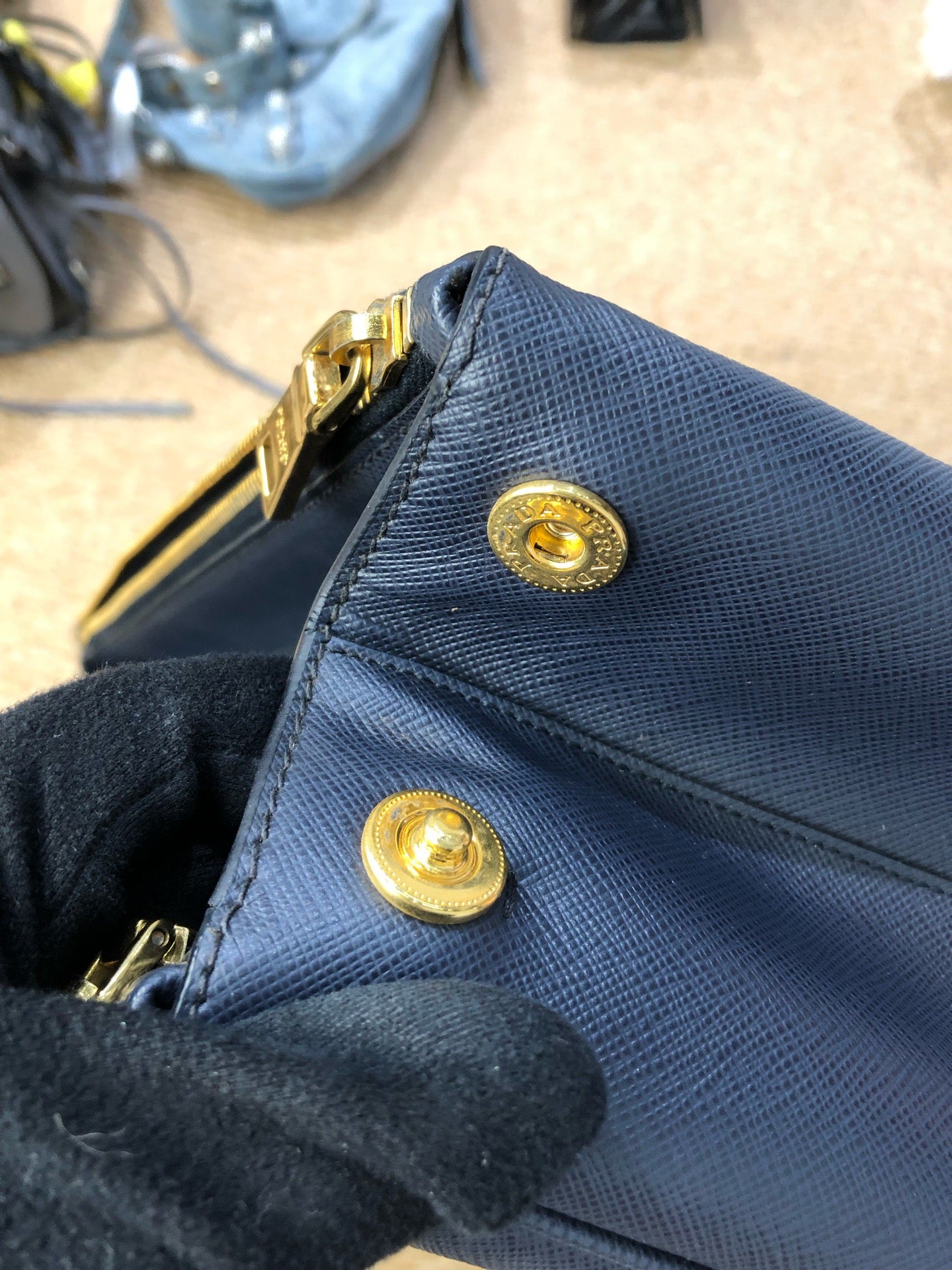 Prada - Gallerria - Leather - Blue - (medium)
