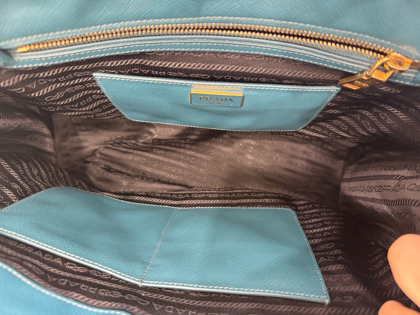 Prada - Gatje - Leather - Blue - (large)