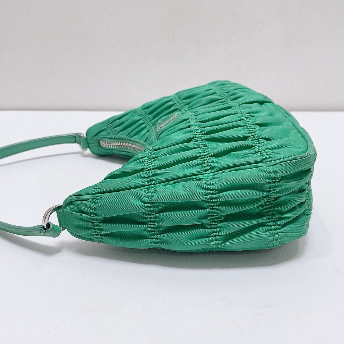 Prada - Hobo Shoulder Bag - Nylon - Green with Silver-Tone Hardware - (mini)