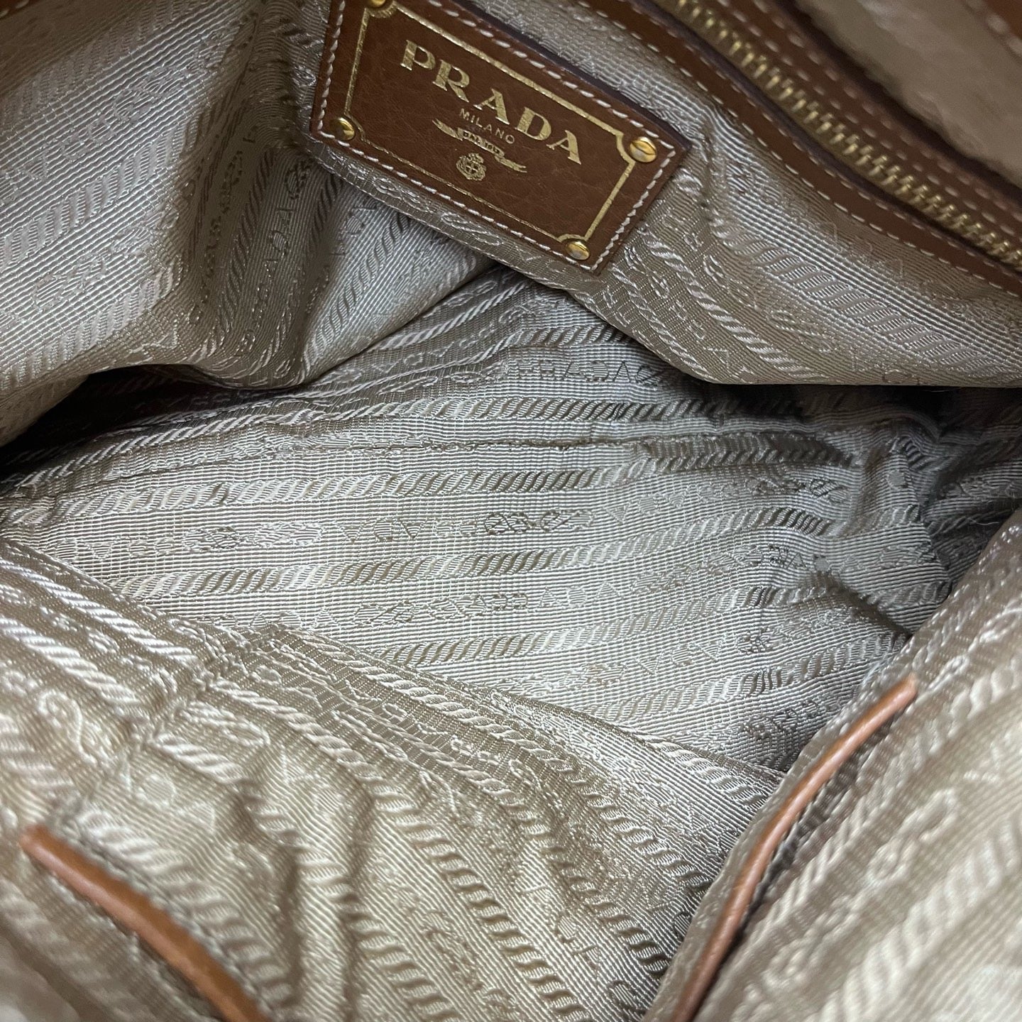Prada - Tote Bag - Cloth - Brown - (large)