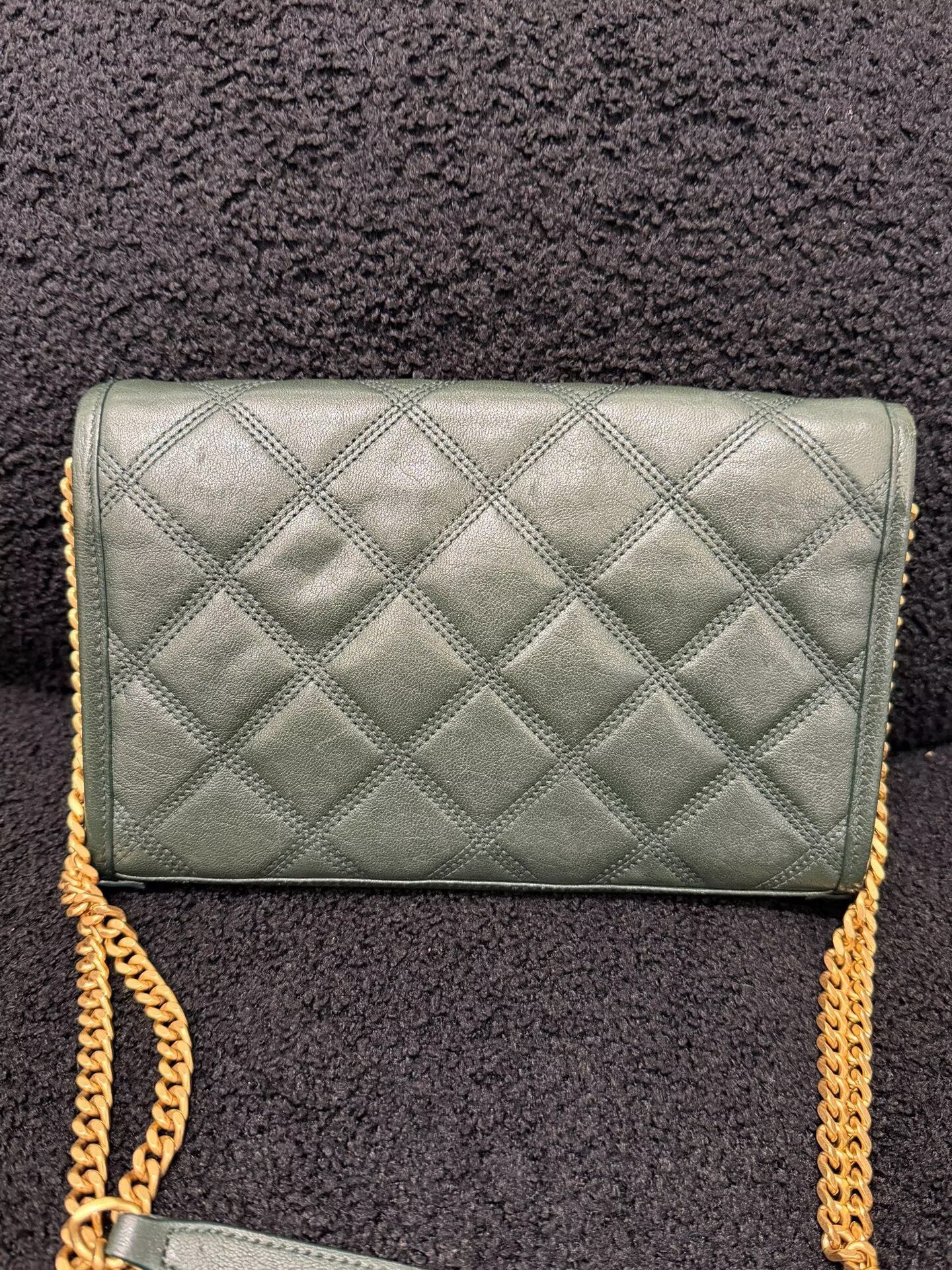 Saint Laurent - Becky - Leather - Dark Green with Gold-Tone Hardware - (Medium)