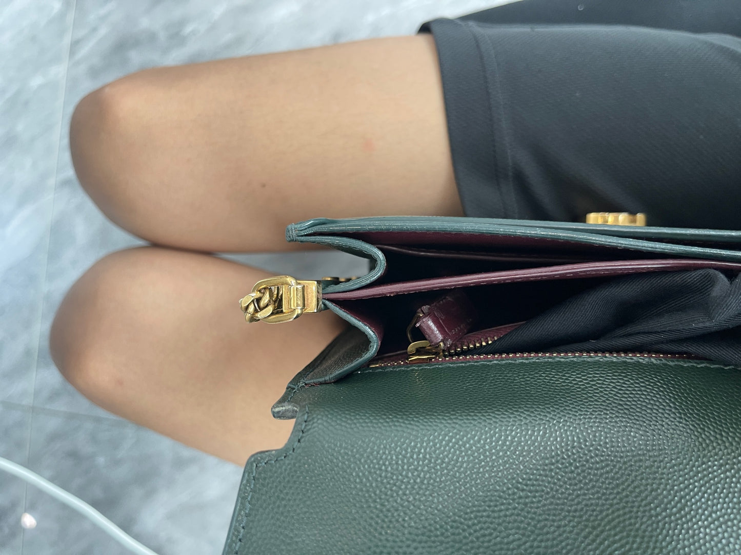 Saint Laurent - Cassandra - Leather - Green - (small)