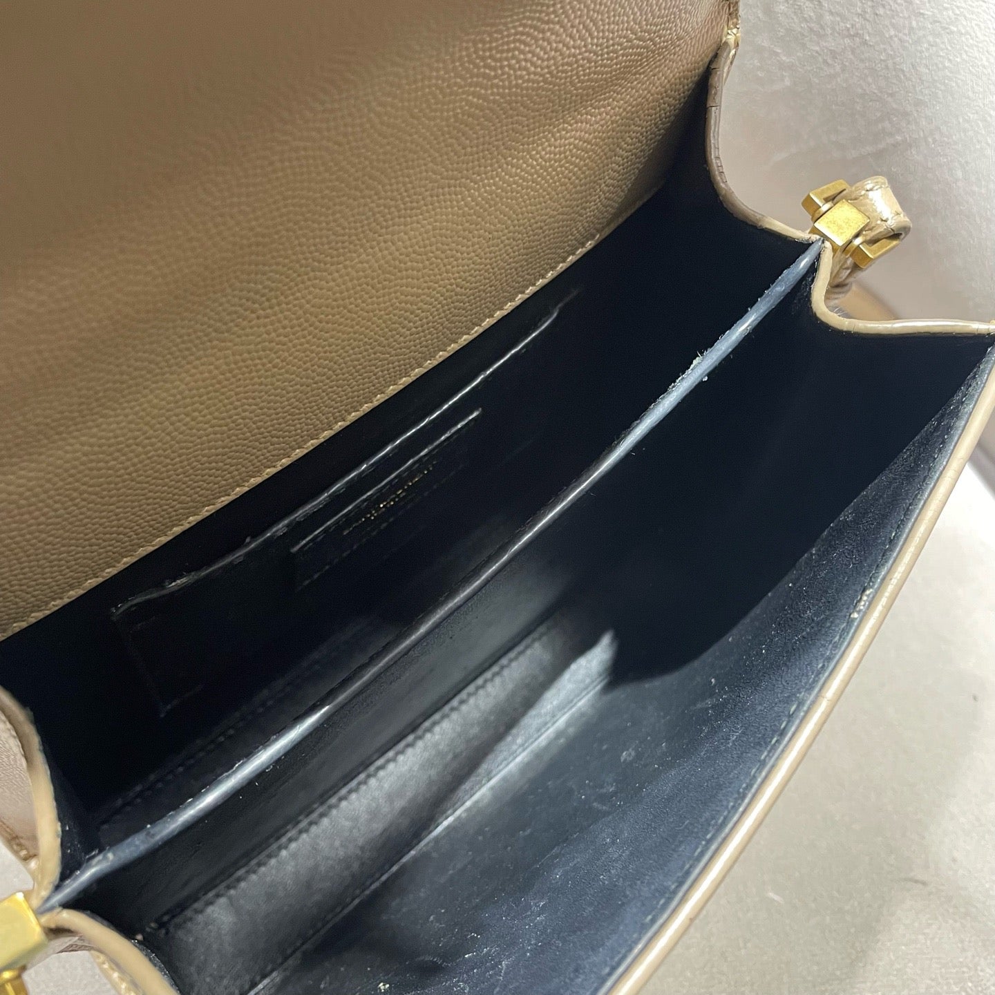 Saint Laurent - Cassandra Mini Top Handle Bag - Leather - Beige - (mini)