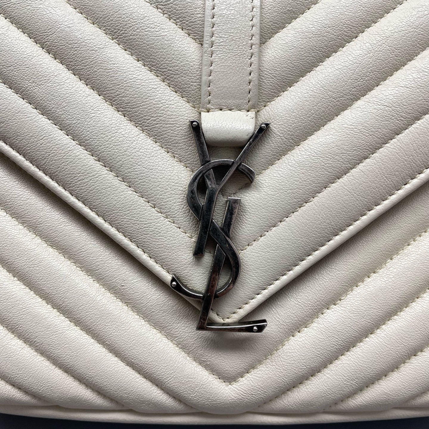 Saint Laurent - Collège Monogram Messenger Bag - Leather - White - (small)