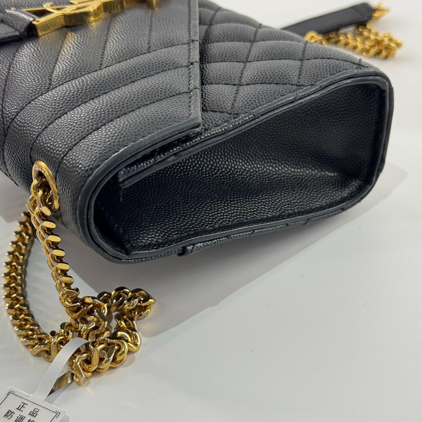 Saint Laurent Envelope Bag Leather Black - view 14