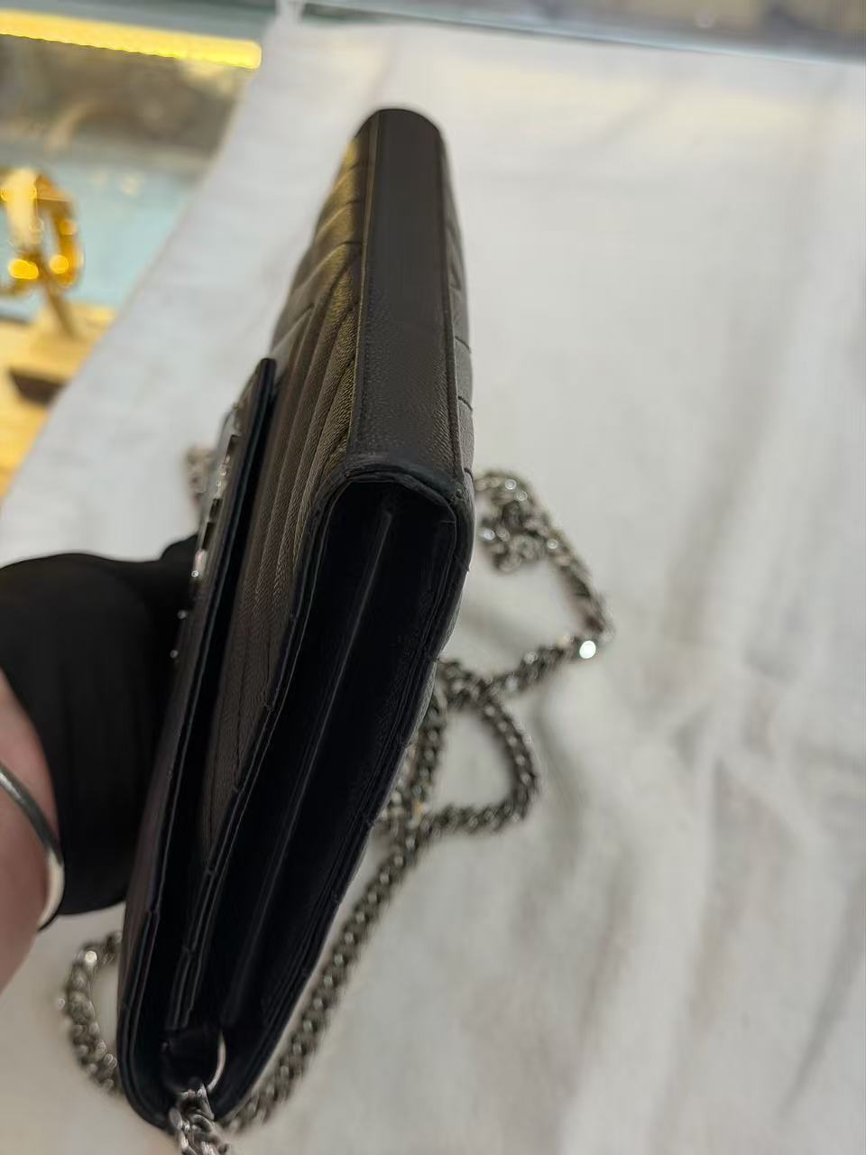 Saint Laurent - Envelope Bag - Pebbled leather - Black - (Medium)