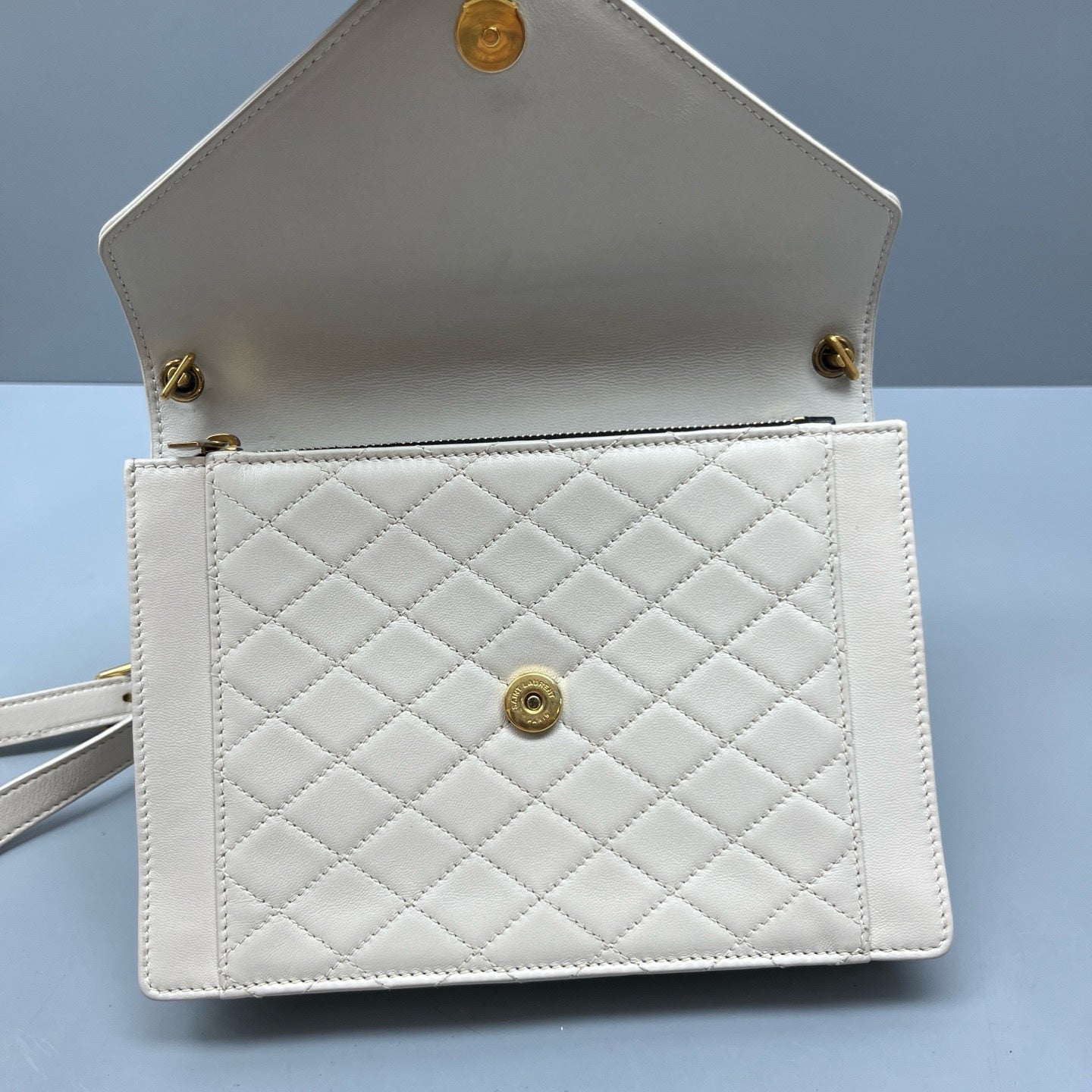 Saint Laurent - Gaby Envelope Bag - Leather - White - (small)