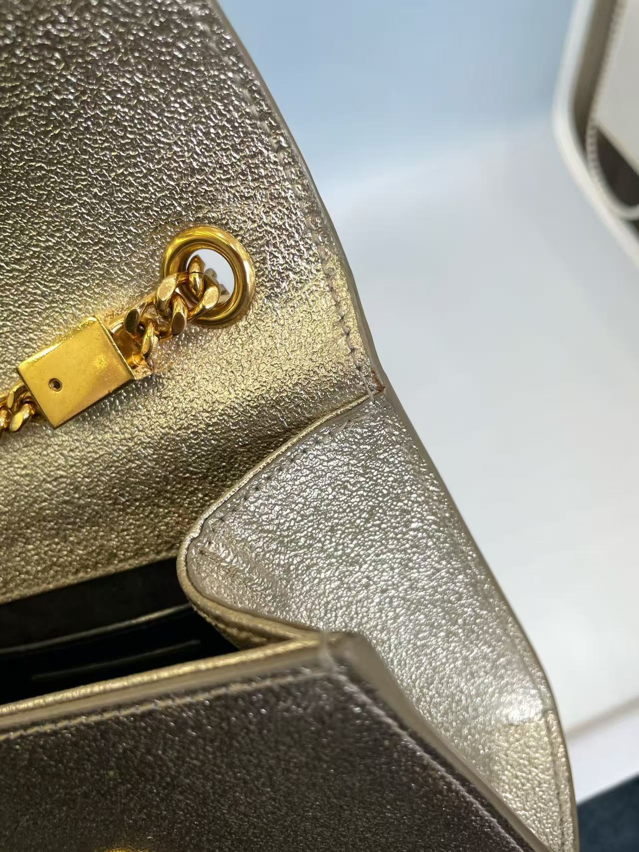 Saint Laurent - Kate - Metallic textured leather - Gold - (mini)