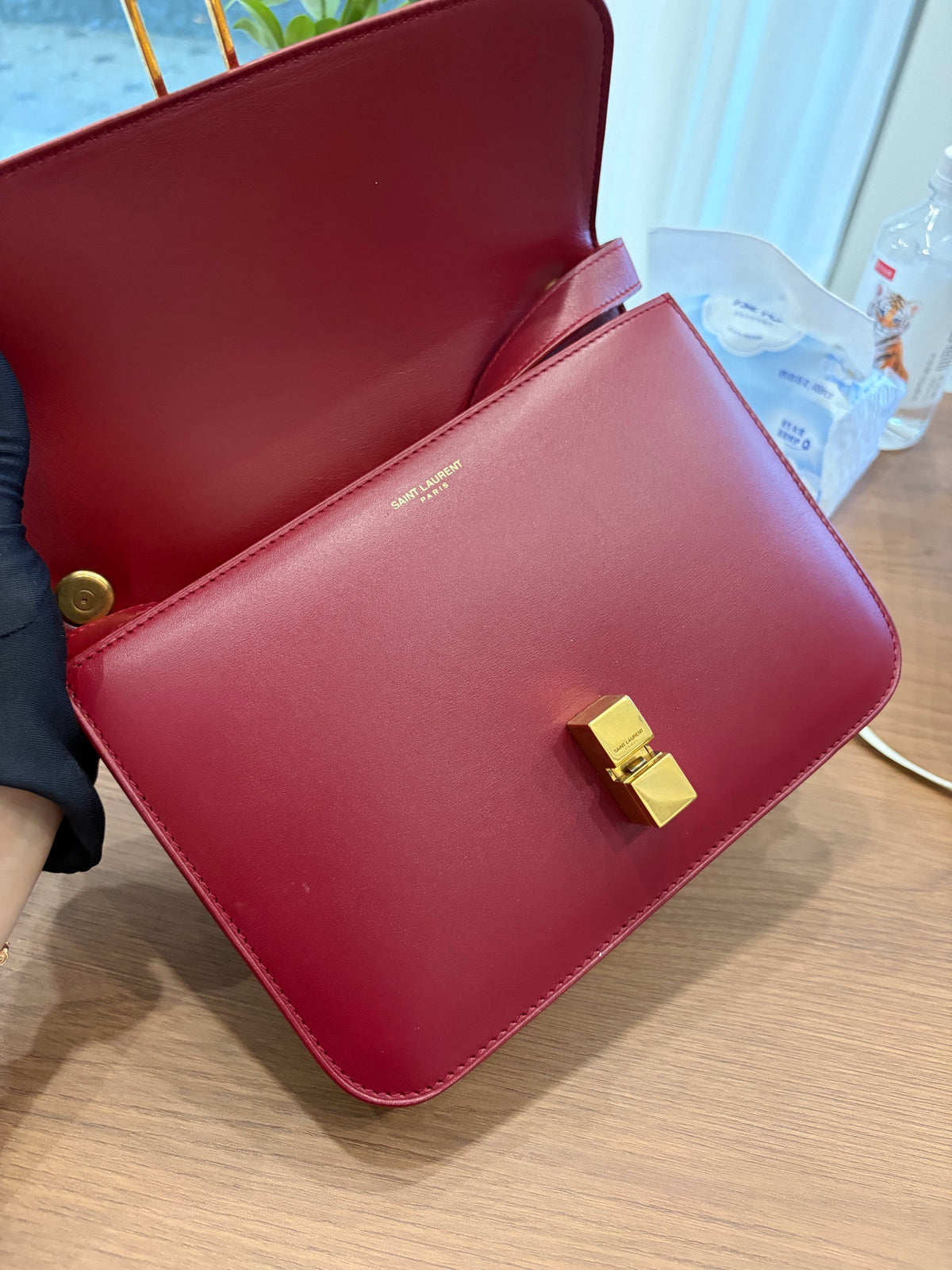 Saint Laurent - Le Carre - Leather - Burgundy