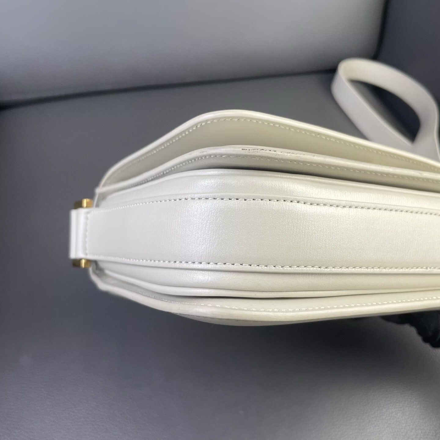 Saint Laurent - Monogram Embossed Messenger Bag - Calfskin leather - White - (small)