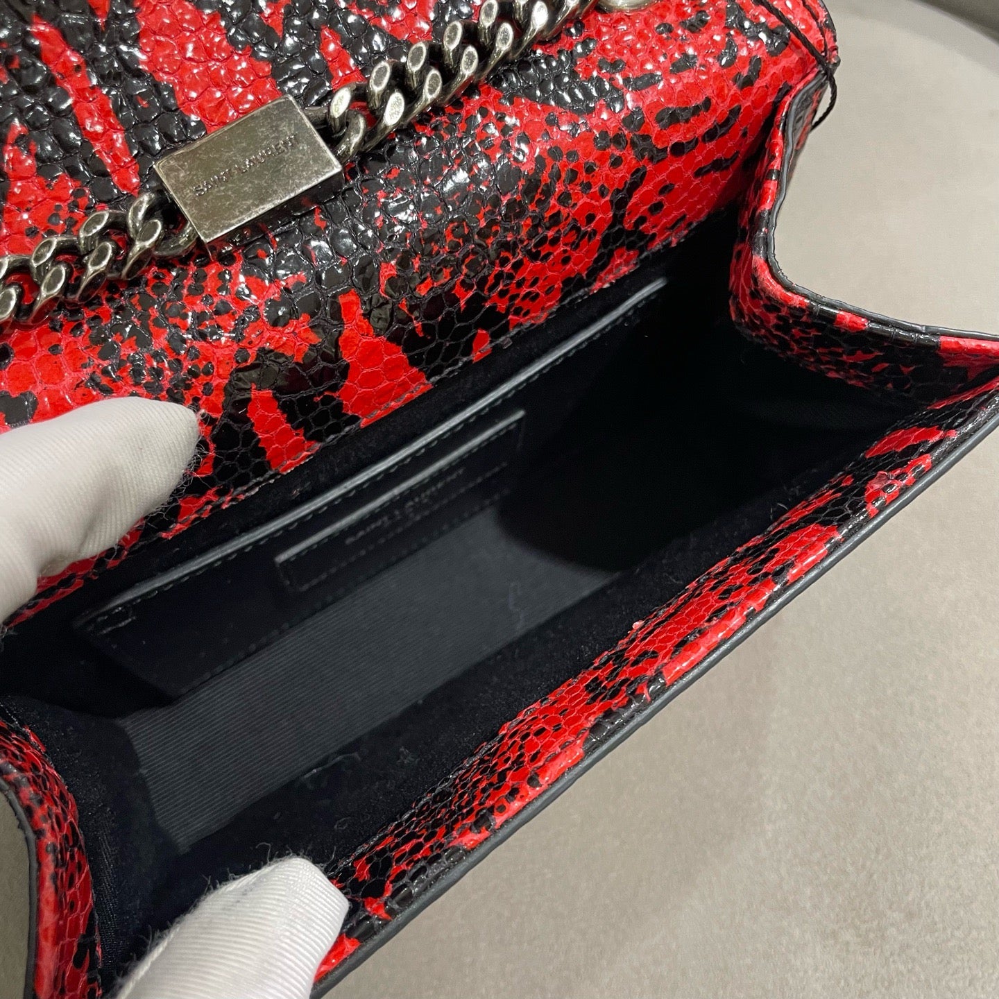 Saint Laurent - Monogram Kate Tassel Bag - Exotic water snake leather - Red - (Mini)