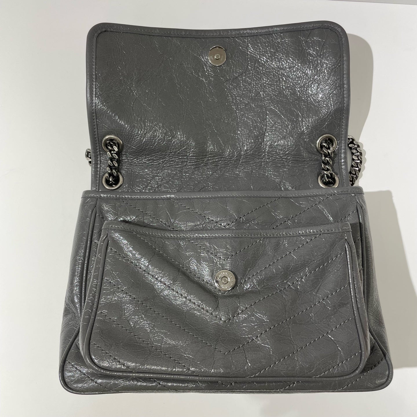 Saint Laurent - Niki - Leather - Grey - (Medium)