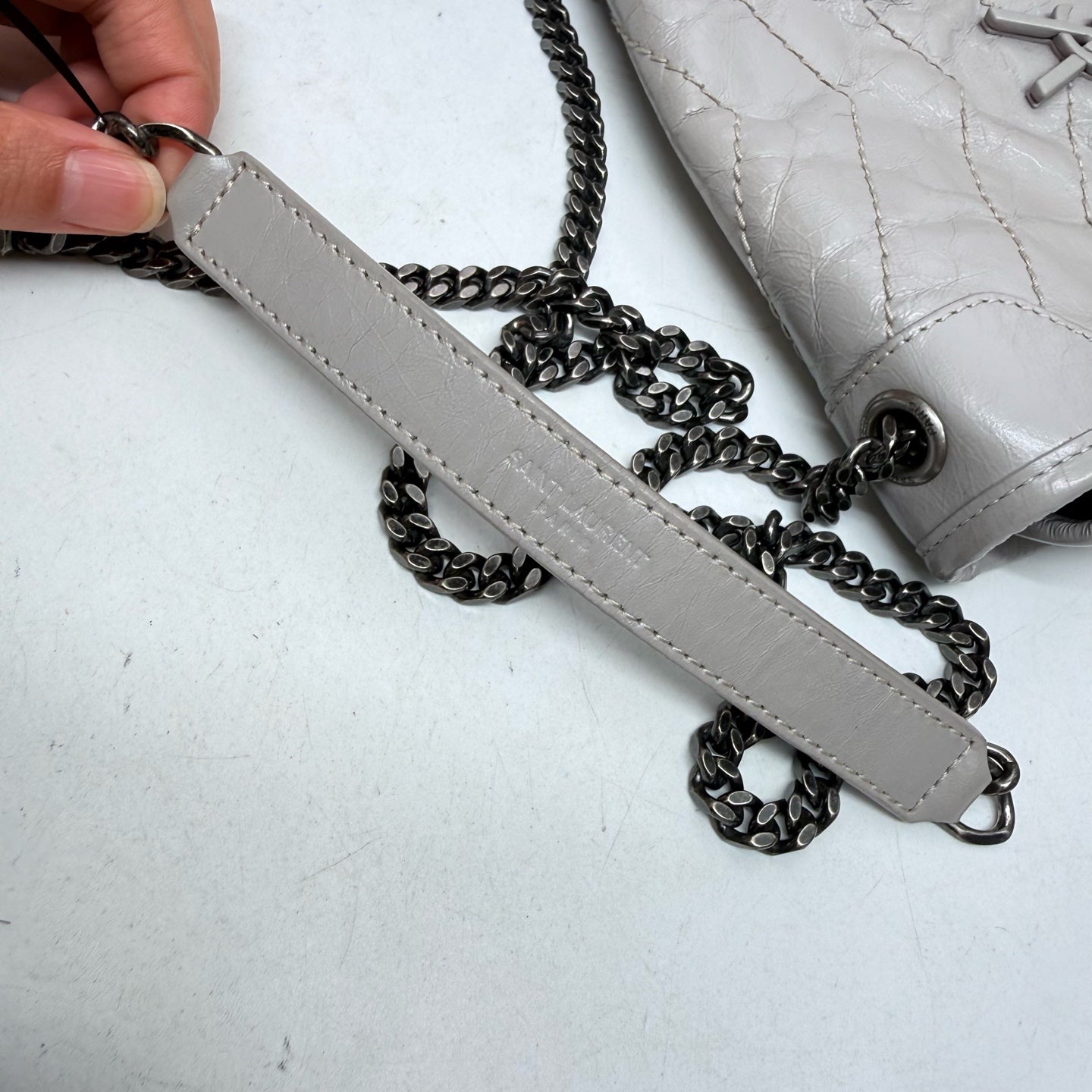 Saint Laurent - Niki - Leather - Grey - (mini)