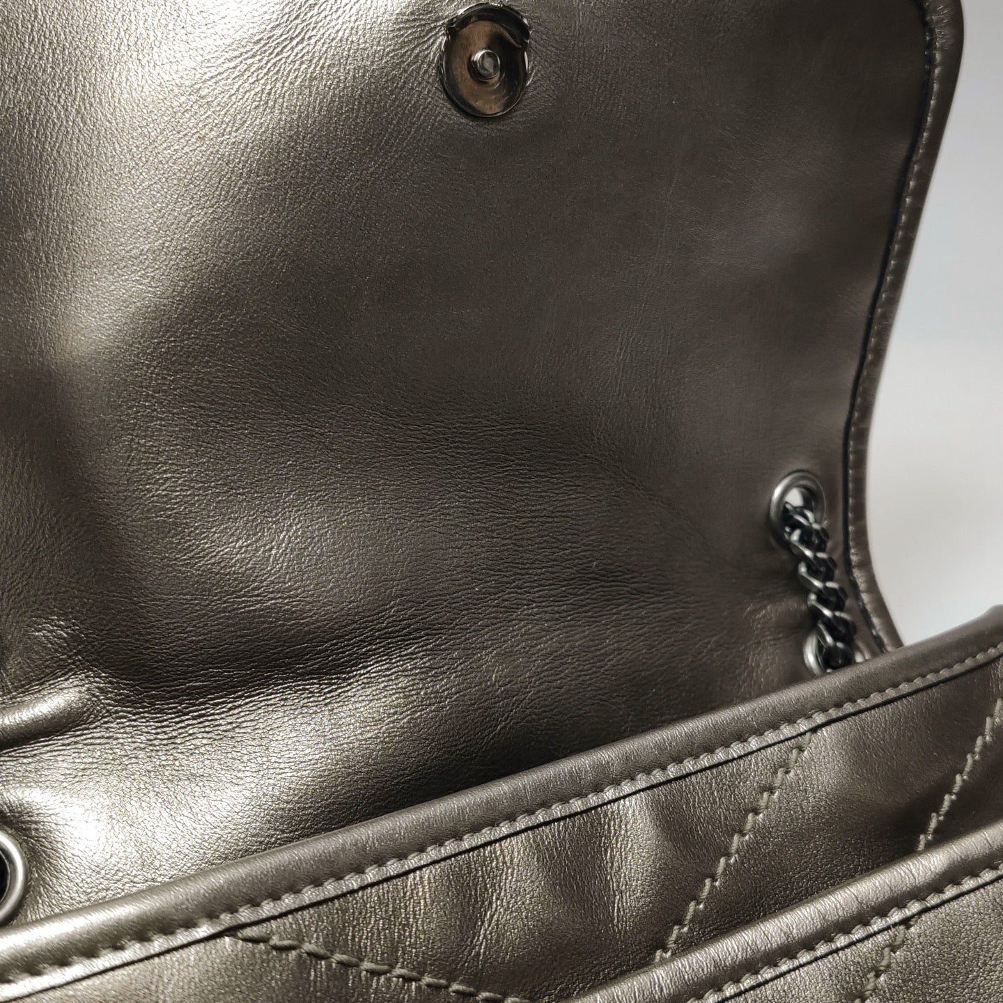 Saint Laurent - Niki - Leather - Silver - (small)
