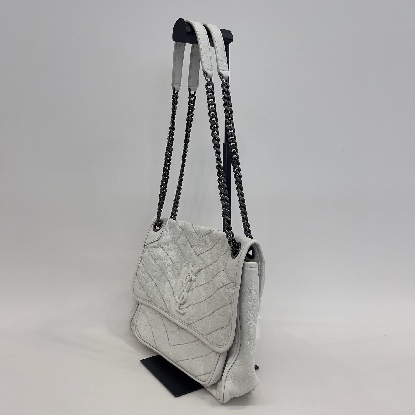 Saint Laurent - Niki - Oiled wax leather - White - (Medium)