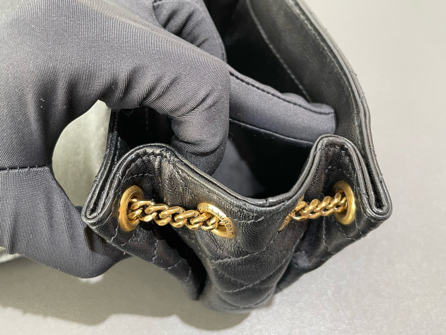 Saint Laurent - Nolita Chain Bag - Leather - Black with Gold-Tone Hardware - (mini)
