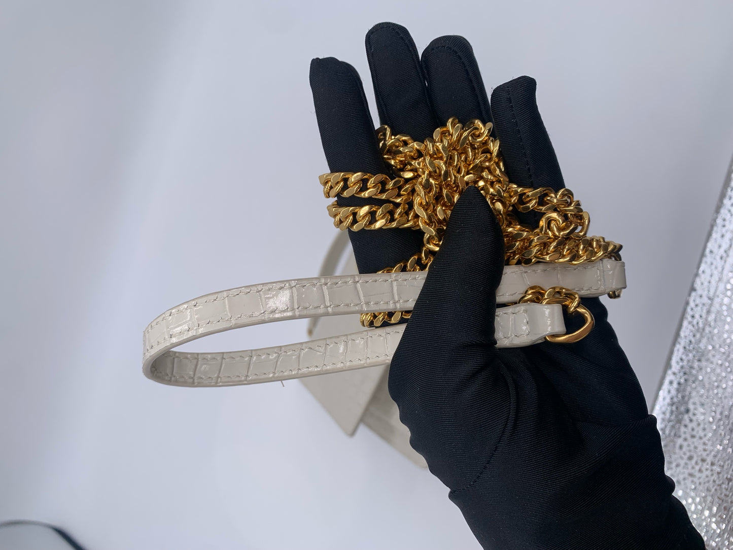 Saint Laurent - Sunset - Exotic leathers - Crocodile - White - (mini)