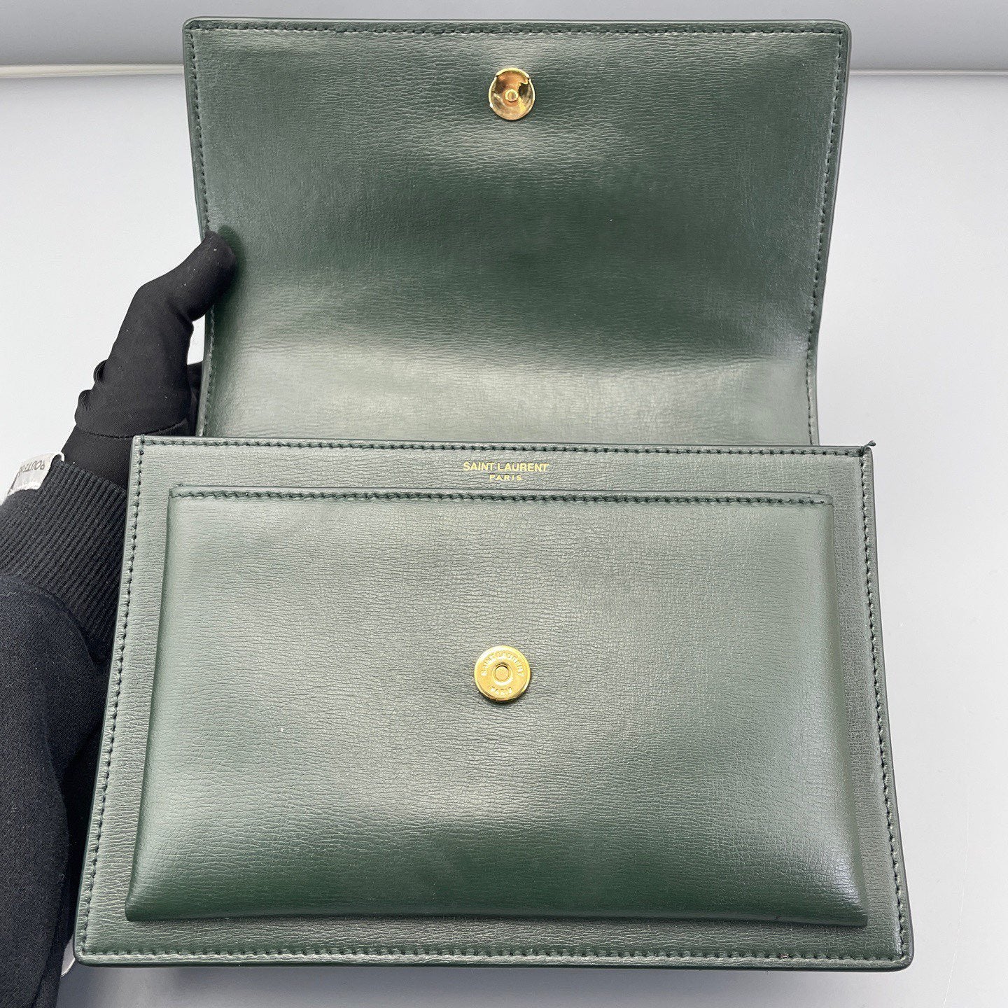 Saint Laurent - Sunset - Grain leather - Dark Green with Gold-Tone Hardware - (medium)
