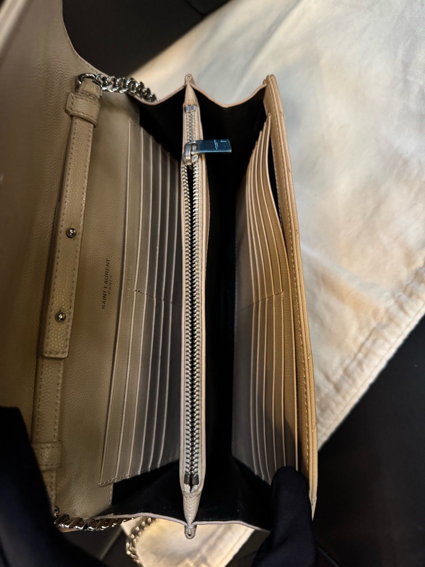 Saint Laurent - WOC envelope bag - Leather - Beige - (Small)