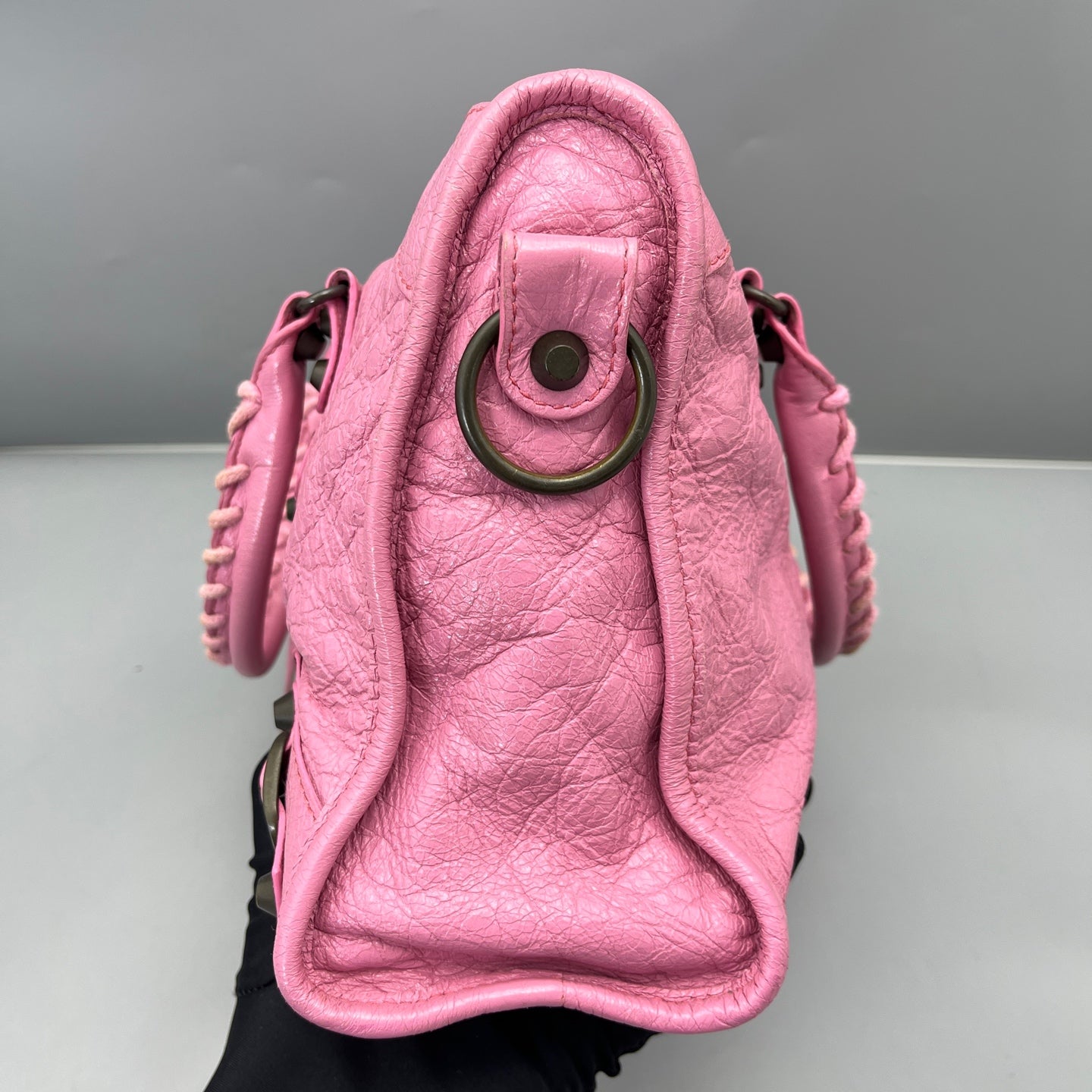 Balenciaga - City Bag - Distressed goatskin leather - Pink - (medium)
