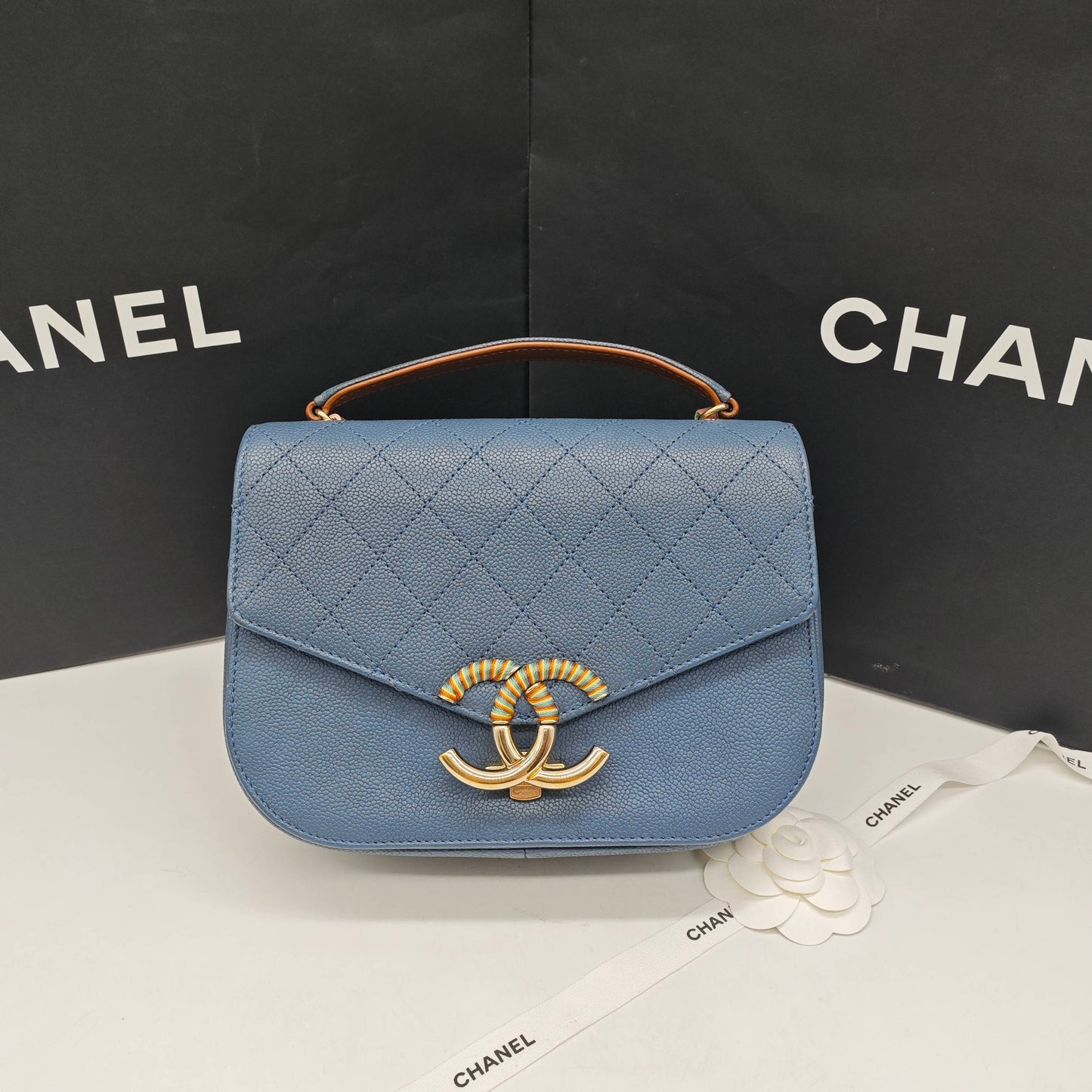 Chanel - Cuba Messenger Bag - Caviar leather - Blue - (Small)