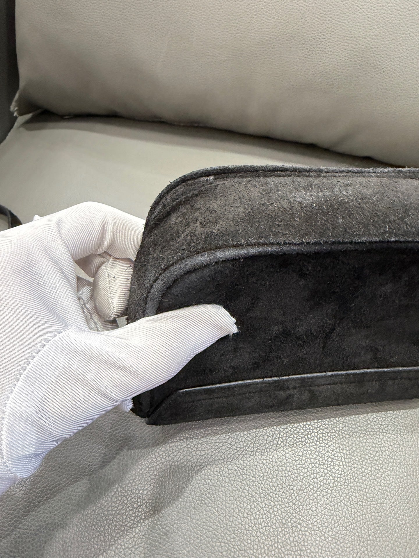 Celine - C Charm Messenger Bag - Suede - Black - (Small)