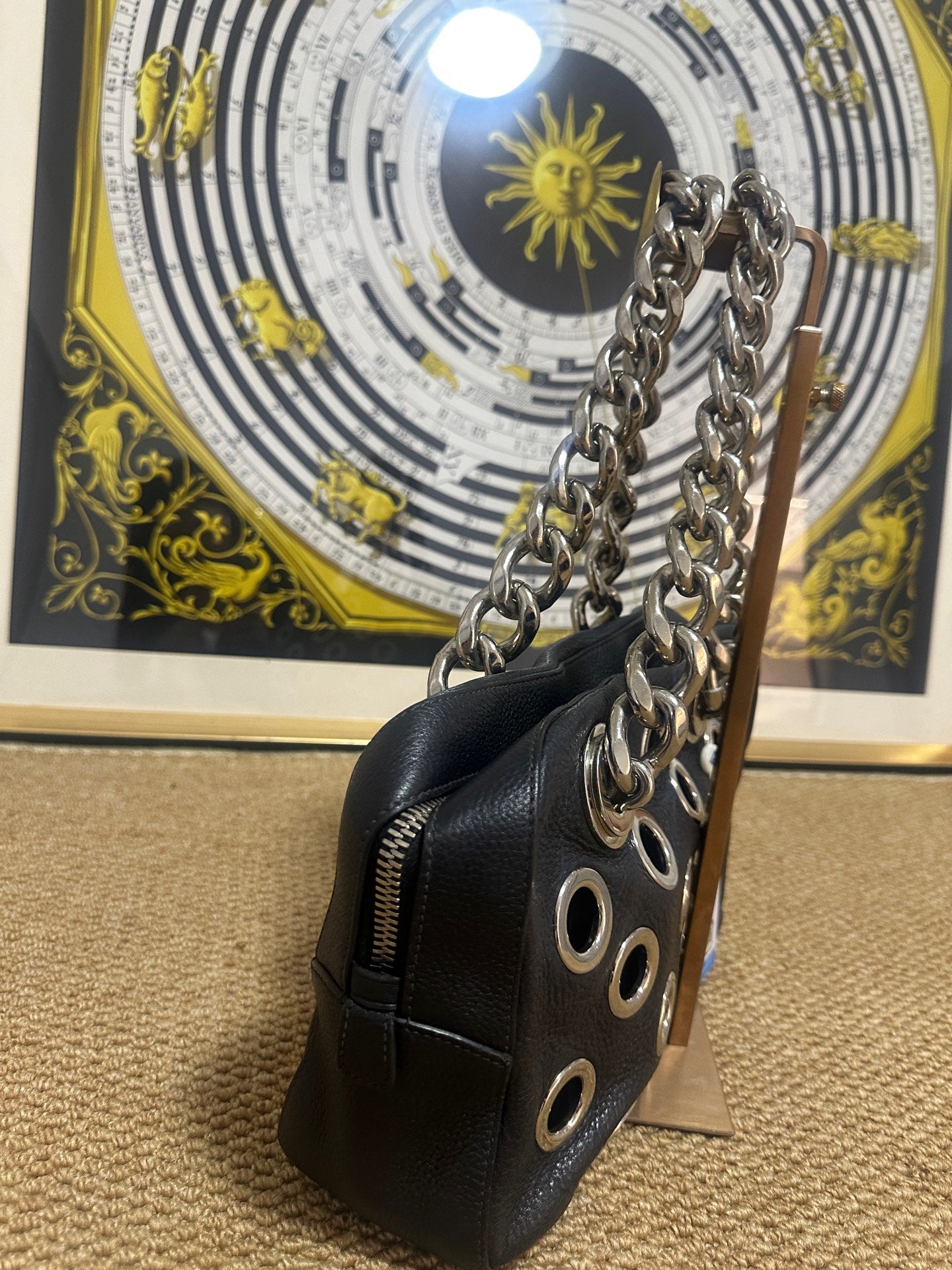 Prada - Punk Eyelet Chain Bag (Runway Model) - Grained leather - Black - (mini)