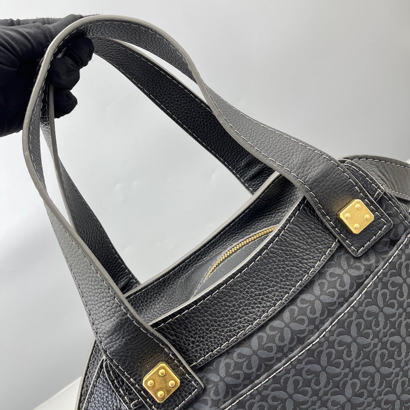 Loewe - Anagram Tote Bag - Coated canvas with pebbled leather trim - Black - (medium)