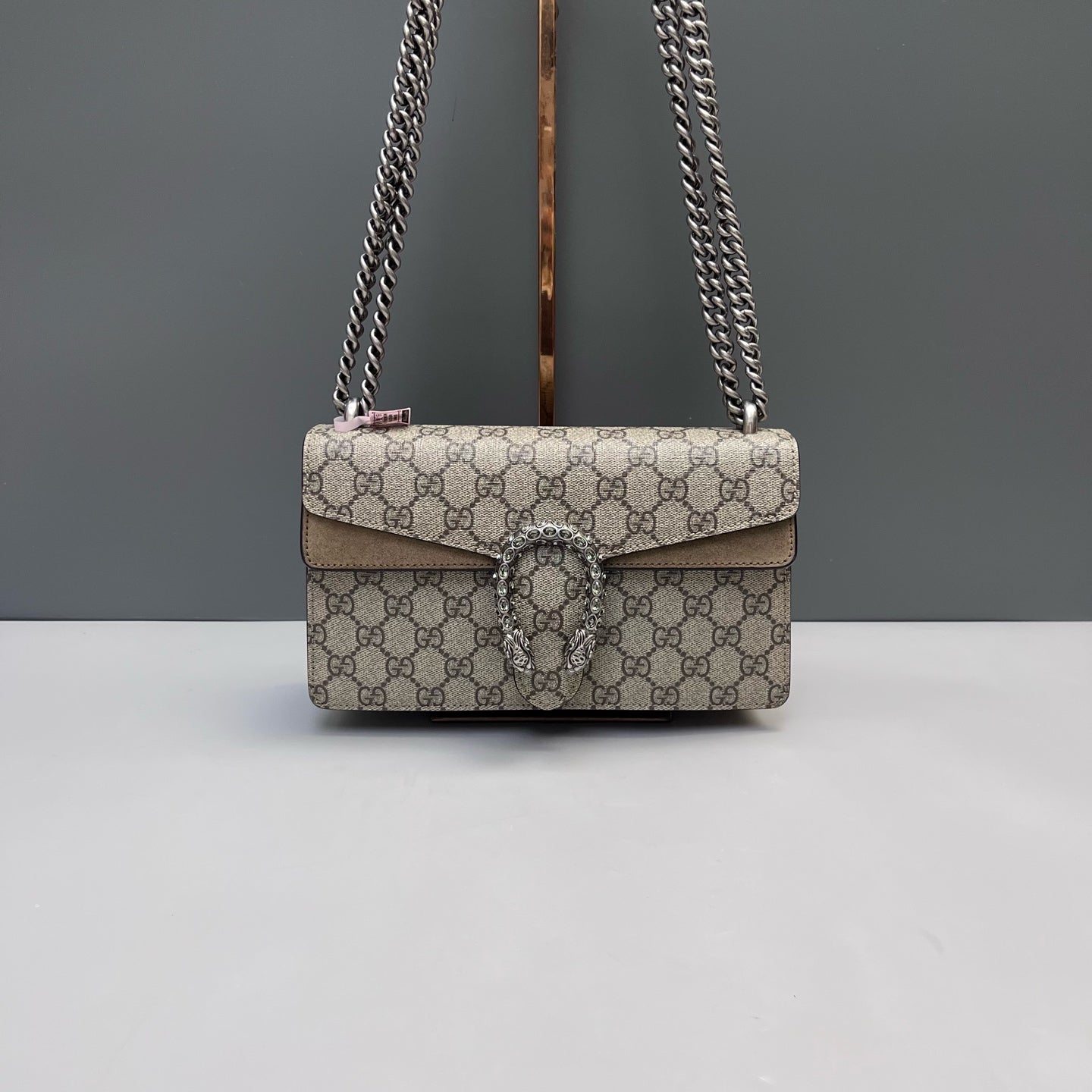 Gucci - Dionysus Shoulder Bag - GG Supreme coated canvas, suede, and leather trim - Beige - (medium)