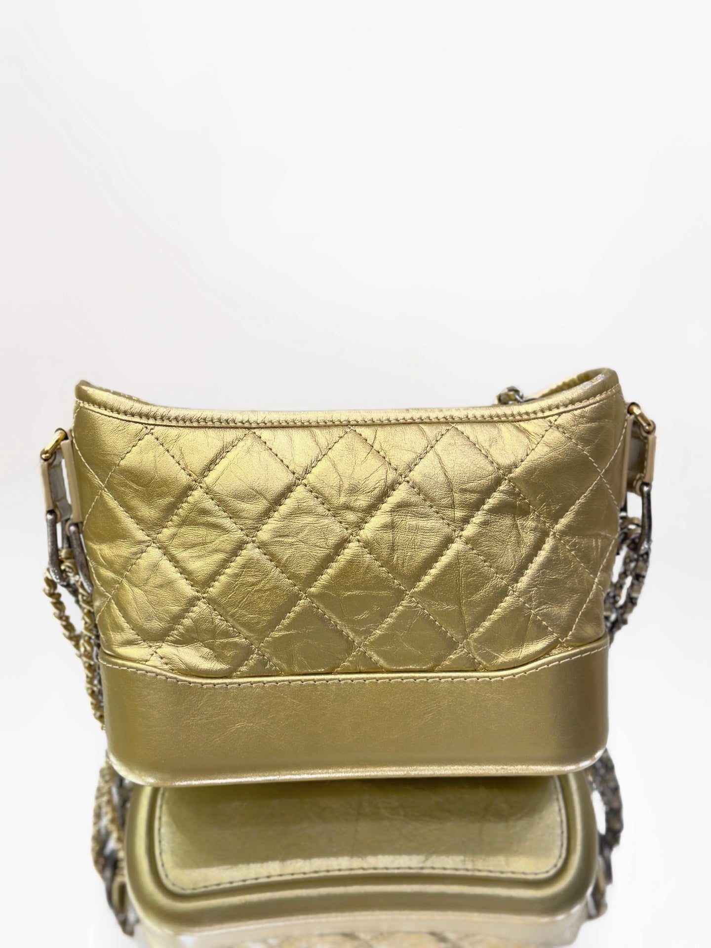 Chanel - Gabrielle Hobo Bag Small - Aged calfskin leather - Gold - (small)