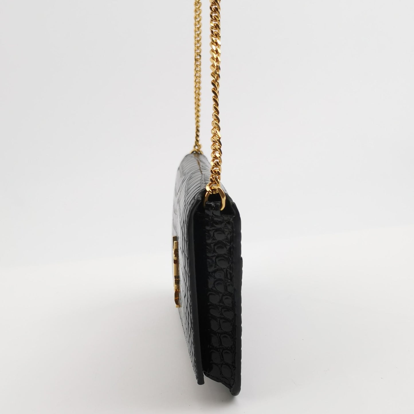 Saint Laurent - Monogram Chain Wallet - Leather - Black - (mini)
