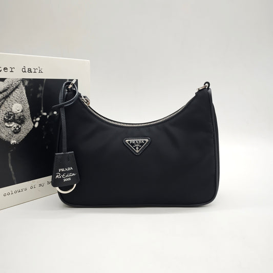 Prada - Re-Edition 2005 Hobo - Re-Nylon (Polyamide) and Saffiano leather trim - Black - (Small)
