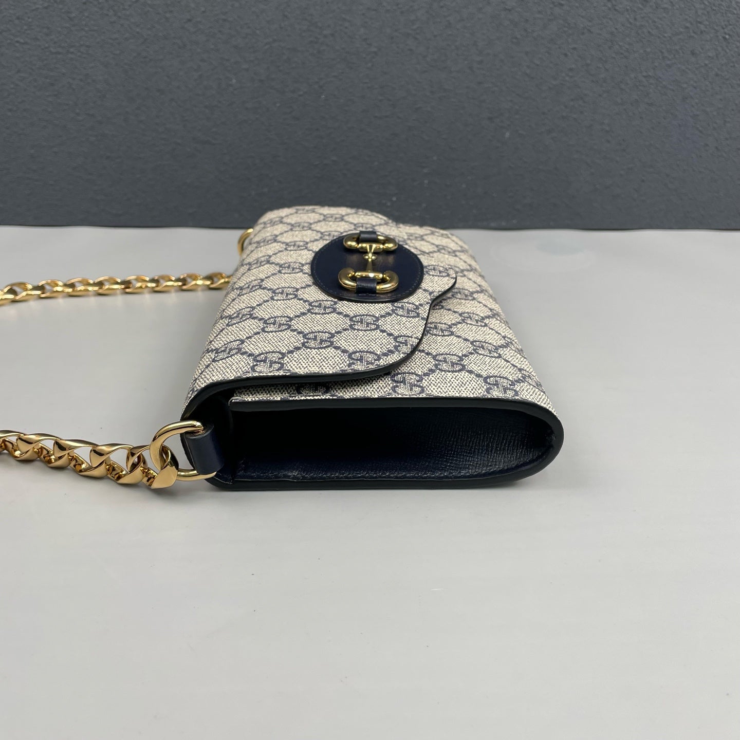 Gucci - Horsebit 1955 Mini Bag - GG Supreme canvas with leather trim - Blue - (mini)