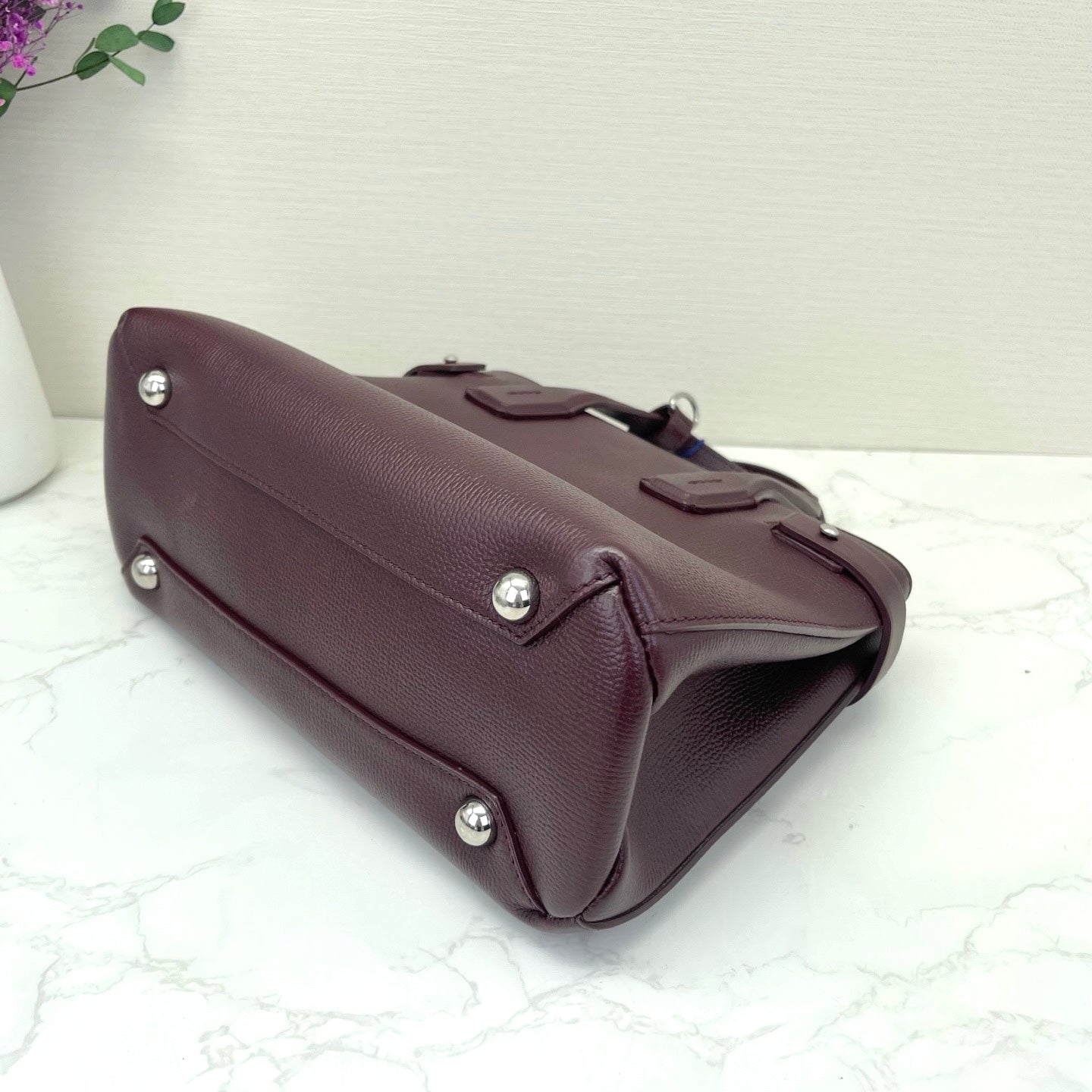 Burberry - Banner - Grained cowhide leather - Burgundy - (medium)