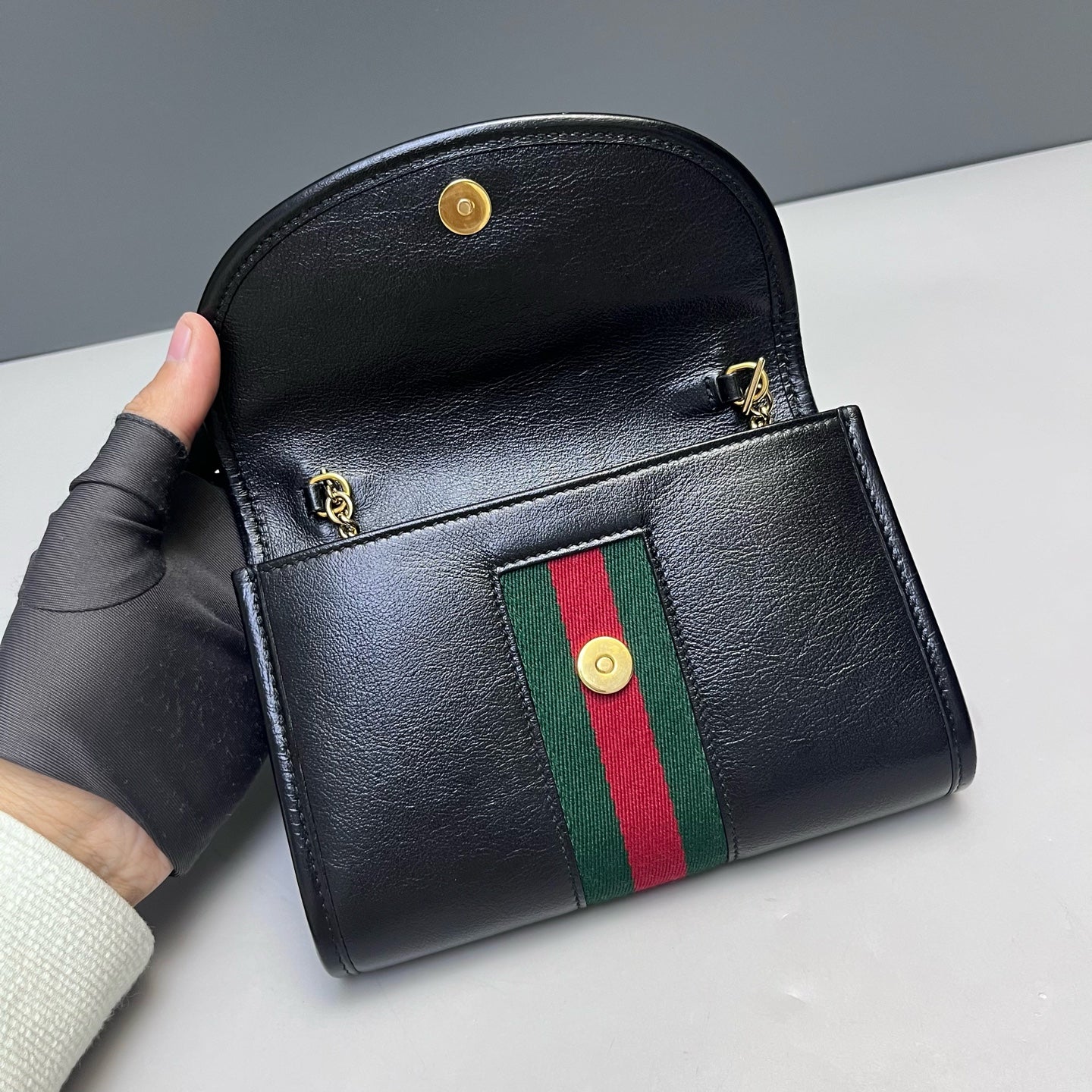 Gucci - Rajah Chain Bag - Leather - Black - (Mini)