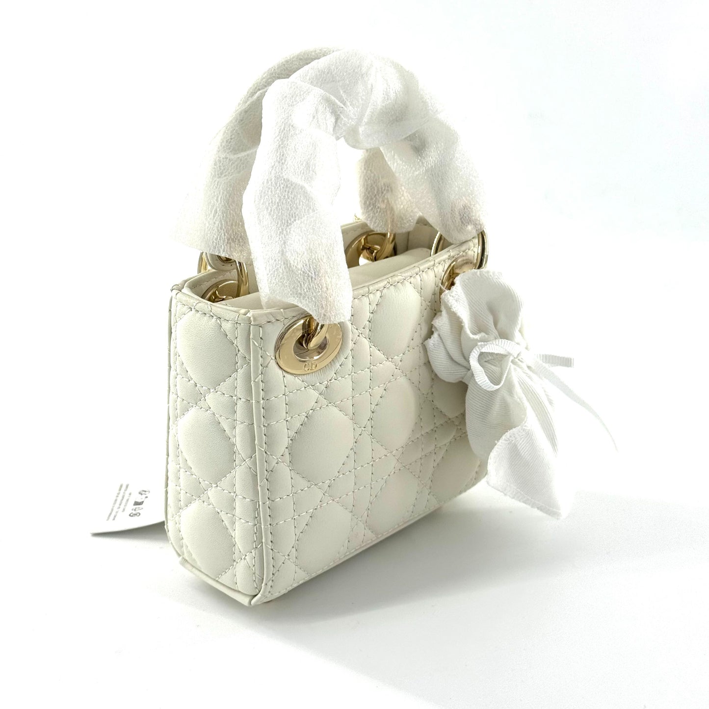 Dior - Lady Dior Micro - Leather - White with Gold-Tone Hardware - (mini)