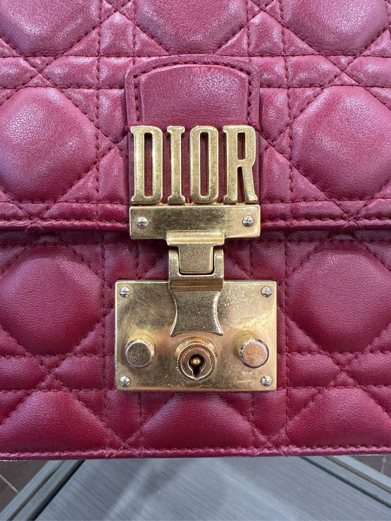 Dior - Addict Flap Shoulder Bag - Lambskin leather - Red with Gold-Tone Hardware - (Medium)